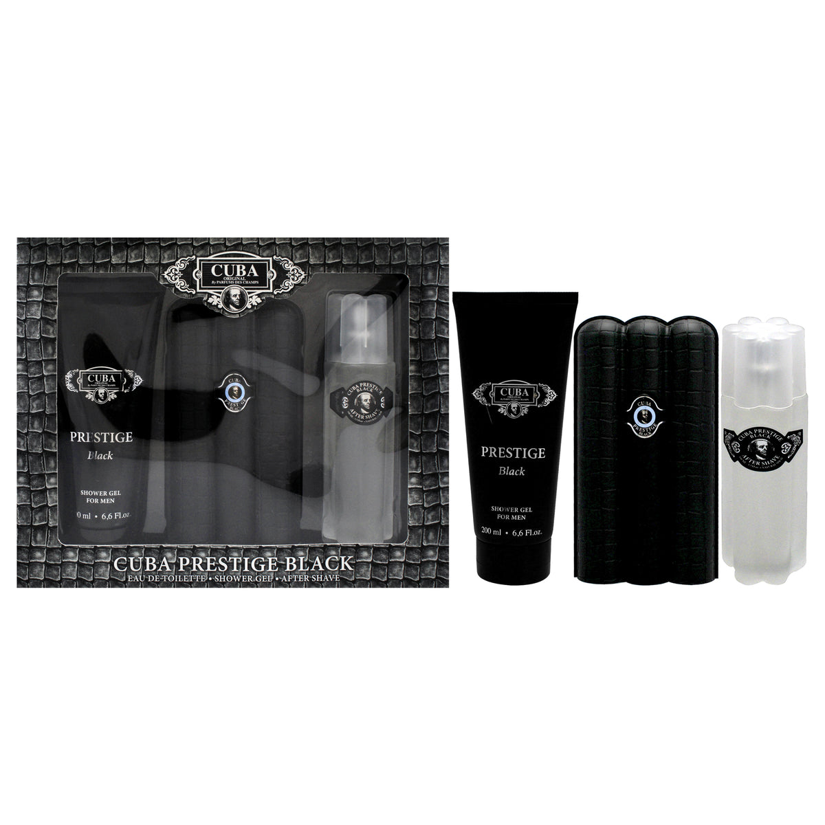 Cuba Prestige Black 3 Pc Gift Set-Thefragrancemart.com