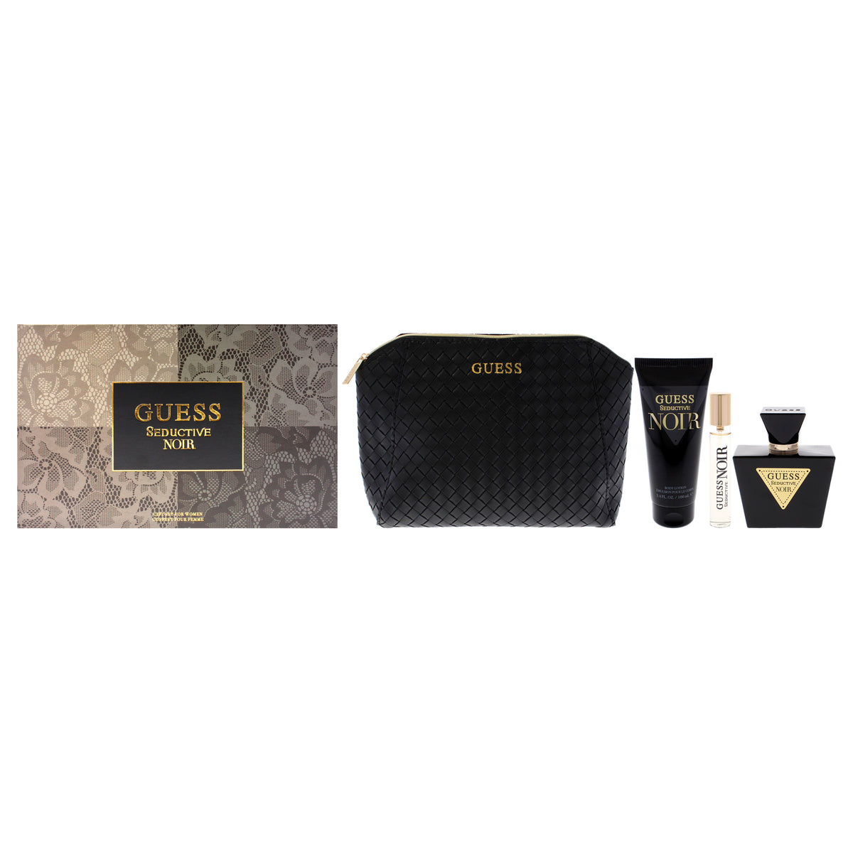 Guess Seductive Noir 4 Pc Gift Set-Thefragrancemart.com