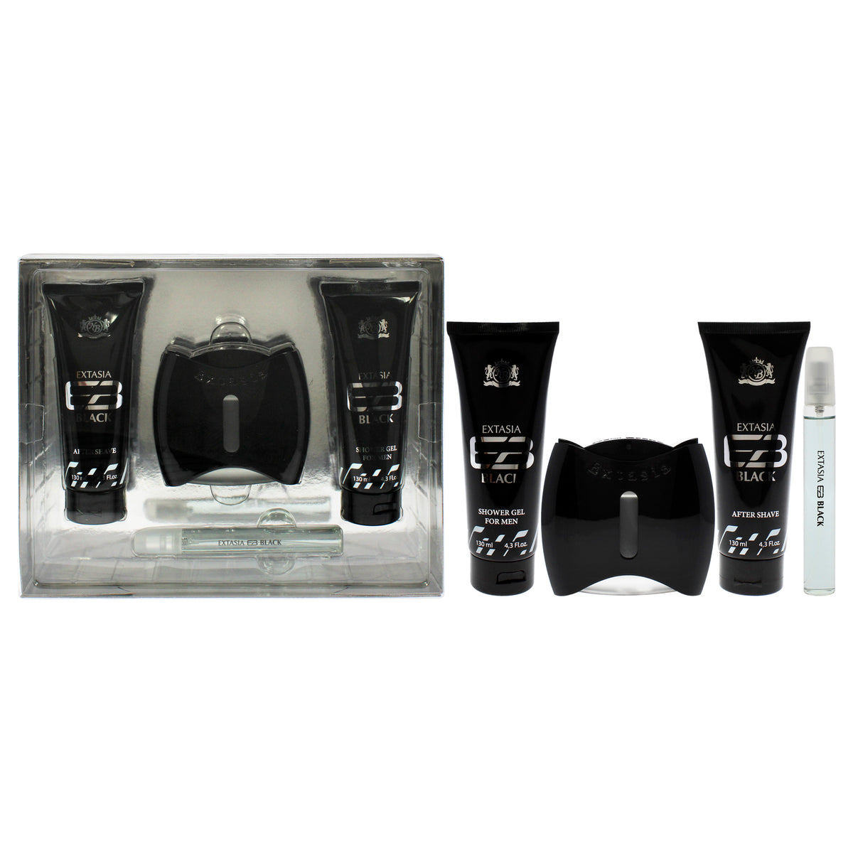 New Brand Prestige Extasia Black 4 Pc Gift Set-Thefragrancemart.com