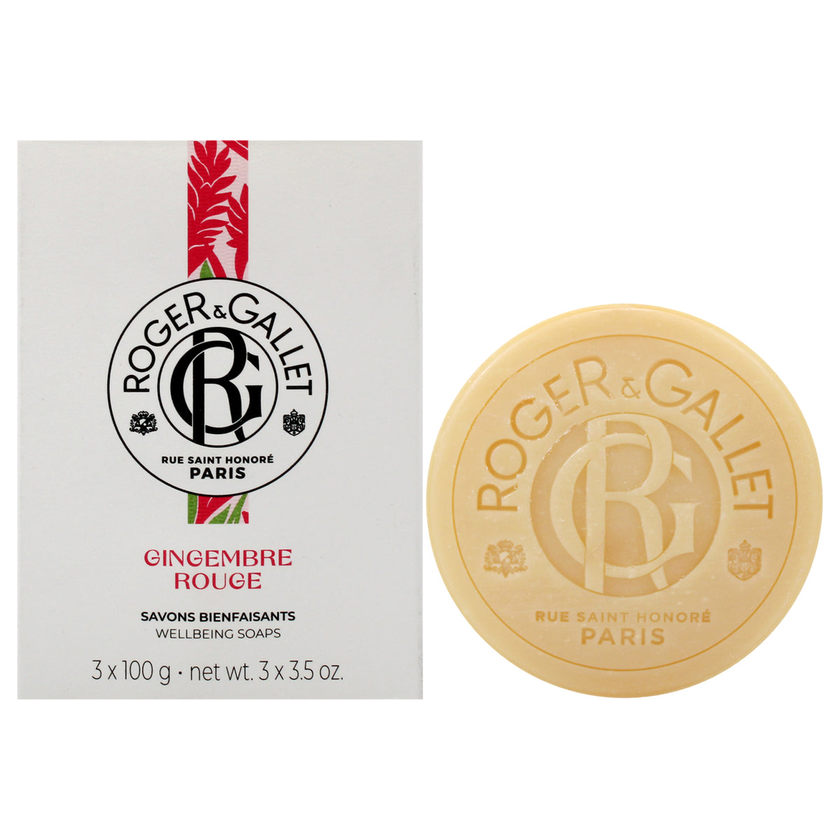 Roger & Gallet Red Ginge Wellbeing Soap Set -Thefragrancemart.com