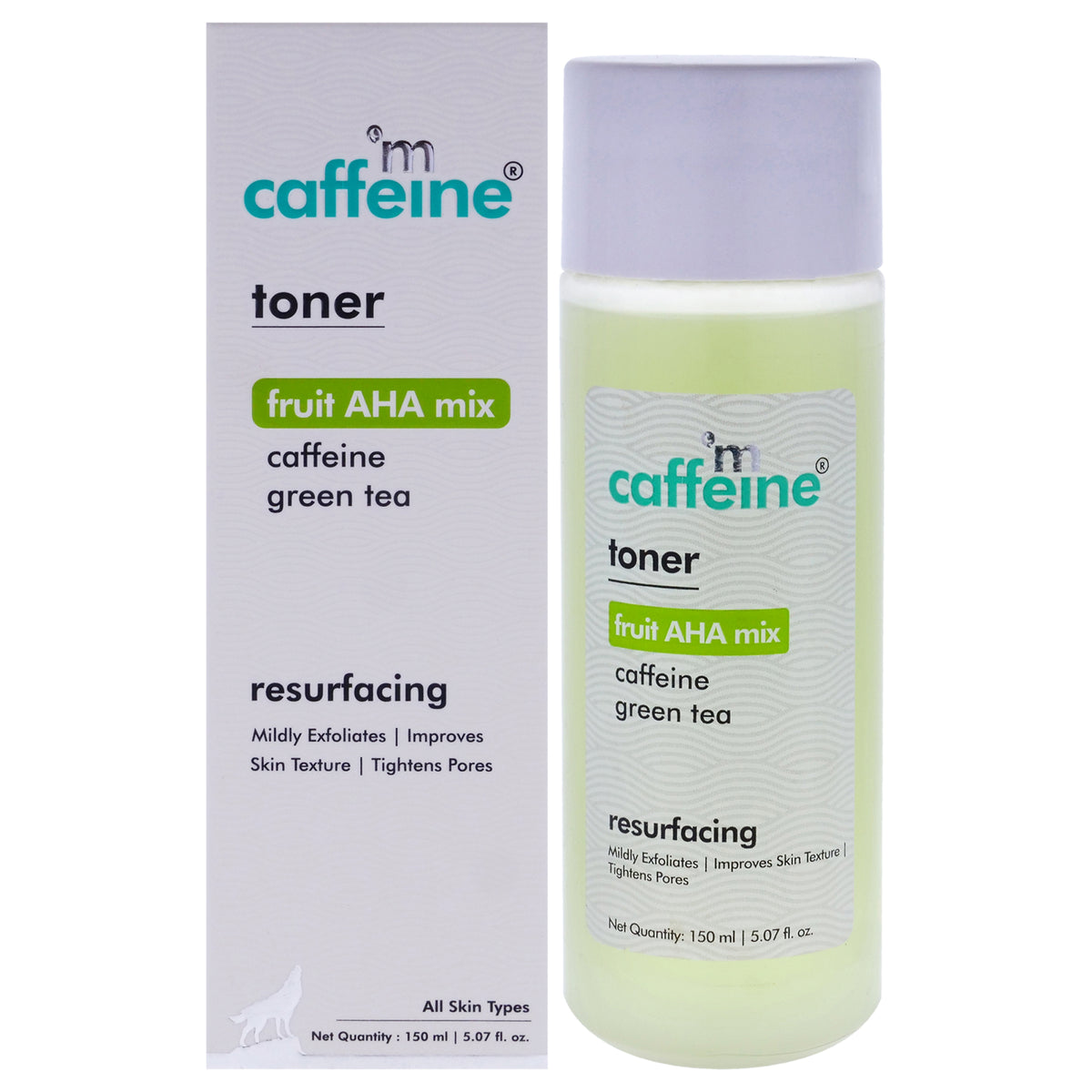 mCaffeine Fruit AHA Mix and Caffeine Green Tea Resurfacing Toner - All Skin Types -Thefragrancemart.com