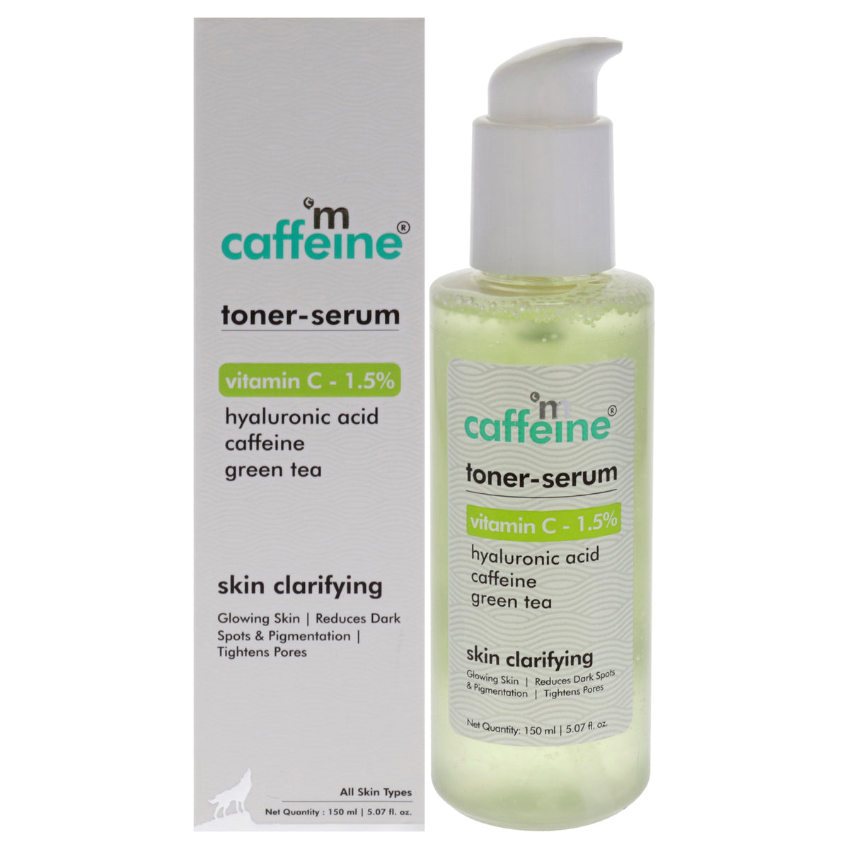 mCaffeine Toner Serum Vitamin C 1.5 Percent - Green Tea -Thefragrancemart.com