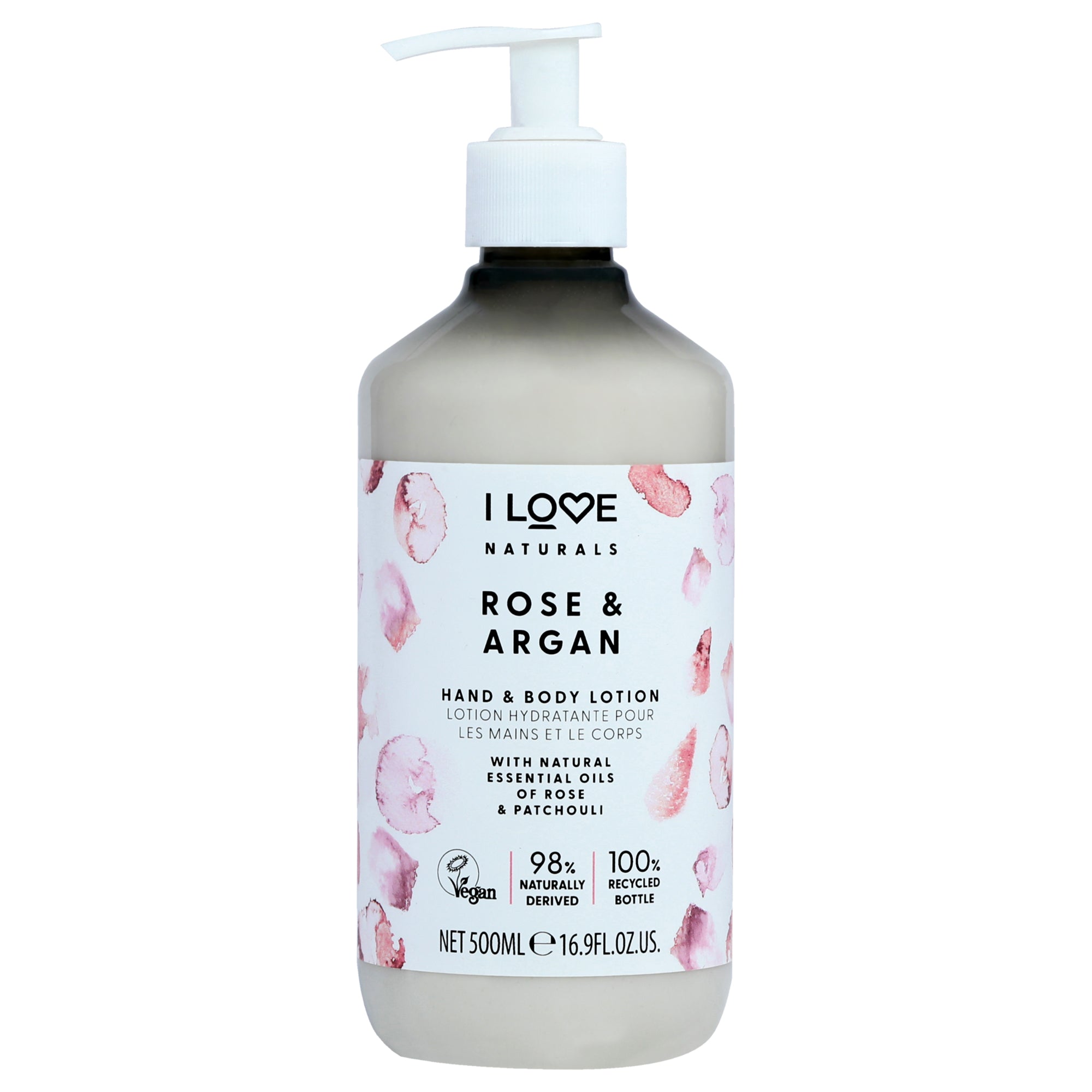 I Love Cosmetics Naturals Hand and Body Lotion - Rose and Argan -Thefragrancemart.com