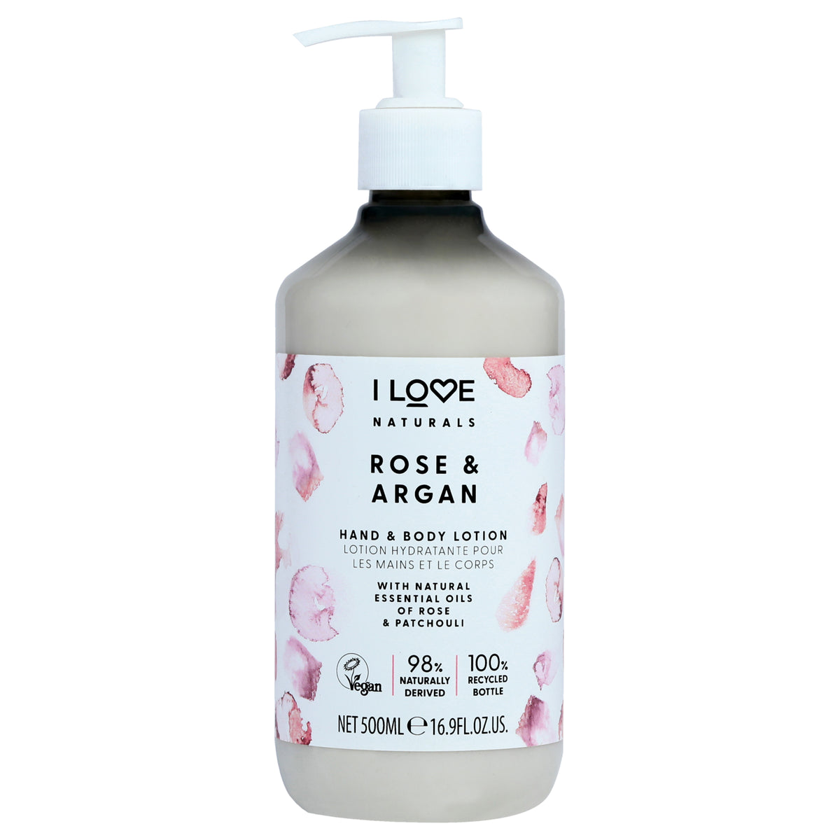 I Love Cosmetics Naturals Hand and Body Lotion - Rose and Argan -Thefragrancemart.com