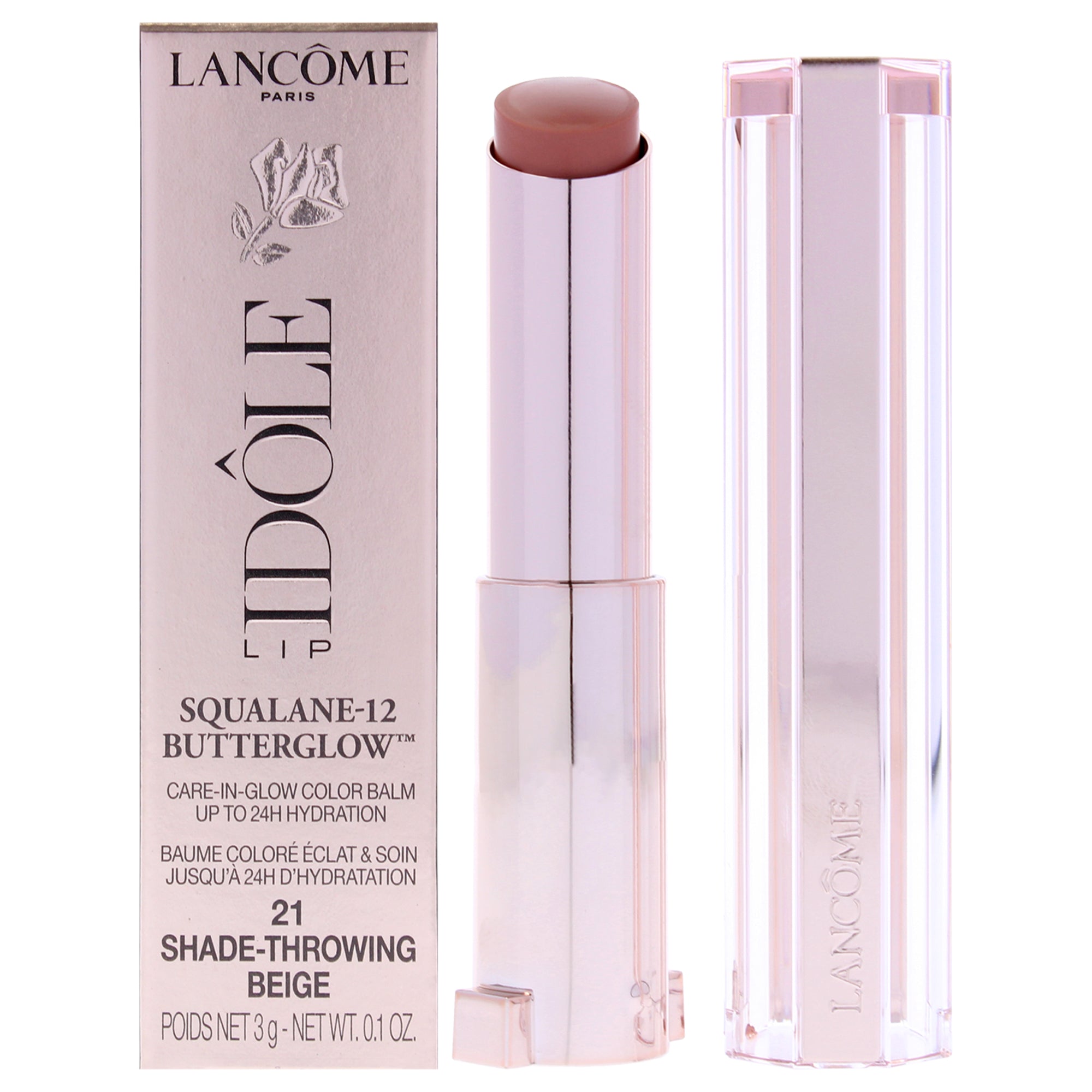 Lancome Lip Idole Squalane-12 Butterglow - 21 Shade Throwing Beige -Thefragrancemart.com