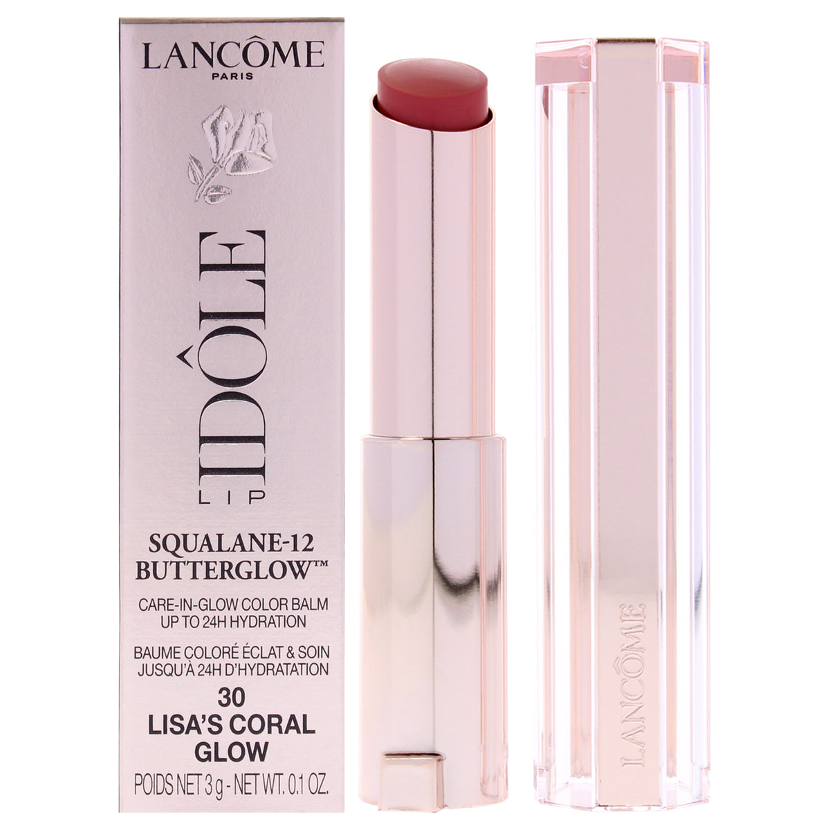 Lancome Lip Idole Squalane-12 Butterglow - 30 Lisas Coral Glow -Thefragrancemart.com