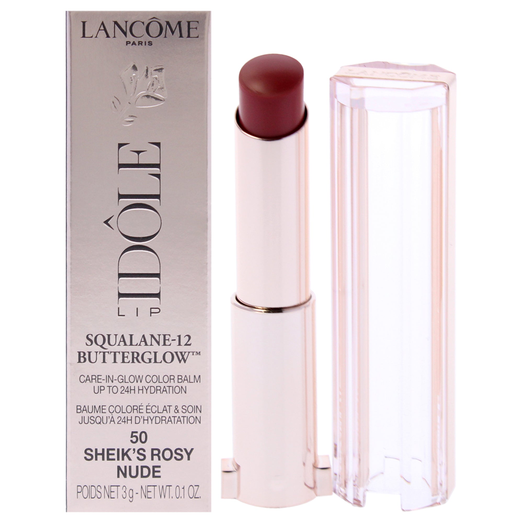 Lancome Lip Idole Squalane-12 Butterglow- 50 Sheiks Rosy Nude -Thefragrancemart.com
