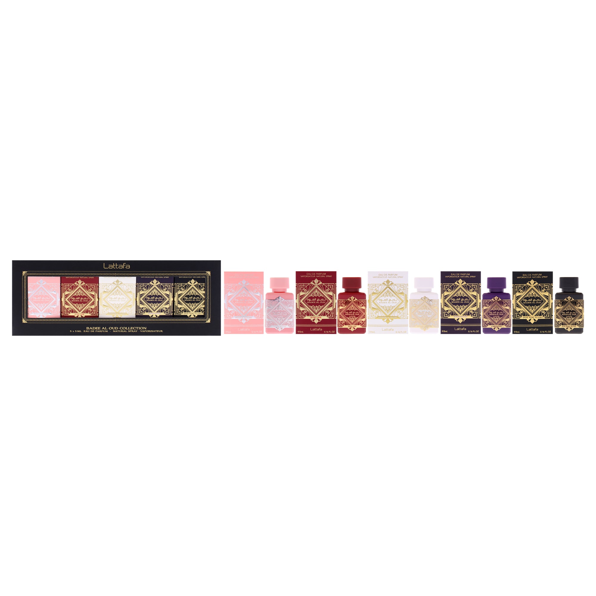 Lattafa Badee Al Oud Collection 5 Pc Mini Gift Set-Thefragrancemart.com