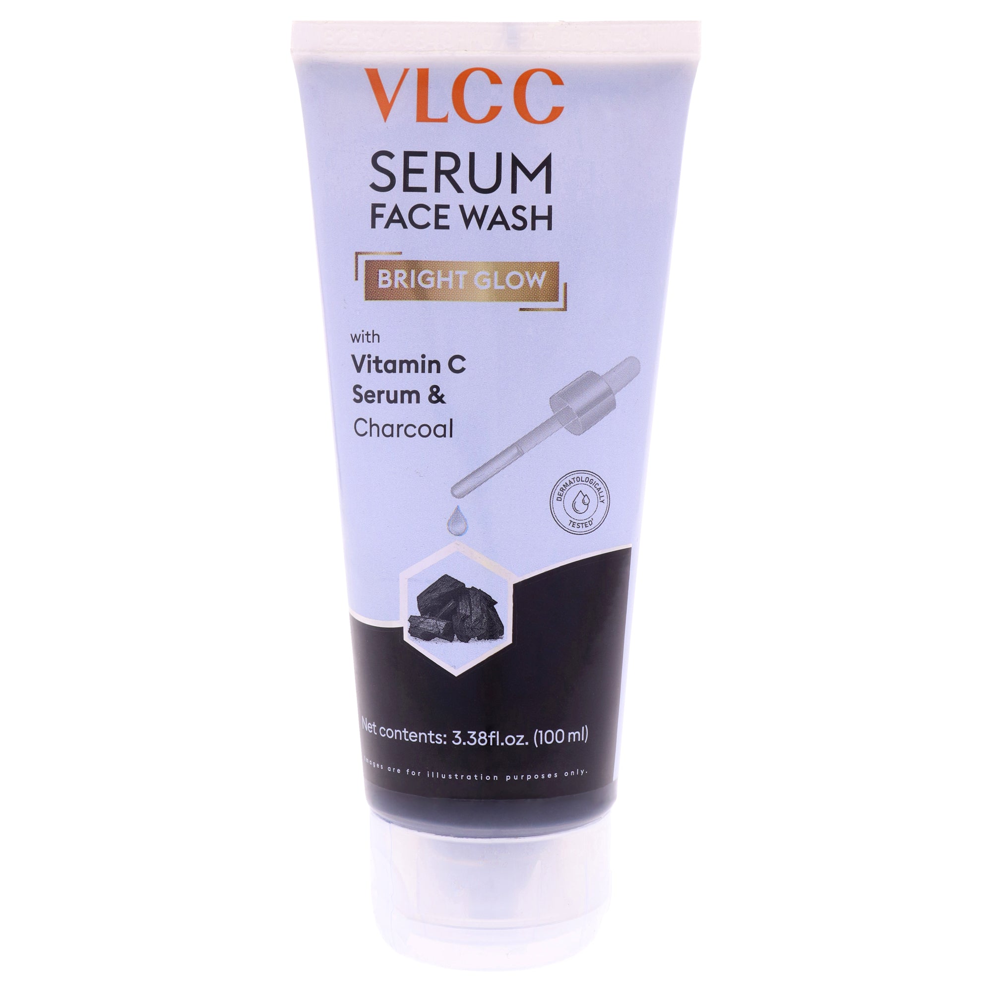 VLCC Bright Glow Serum Face Wash - Charcoal -Thefragrancemart.com