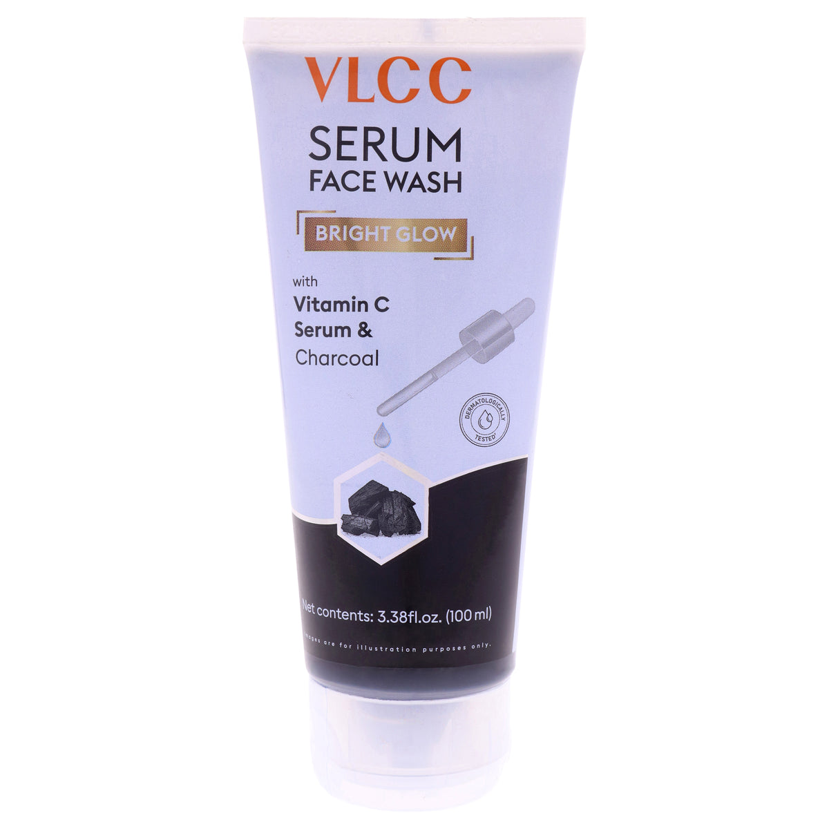 VLCC Bright Glow Serum Face Wash - Charcoal -Thefragrancemart.com