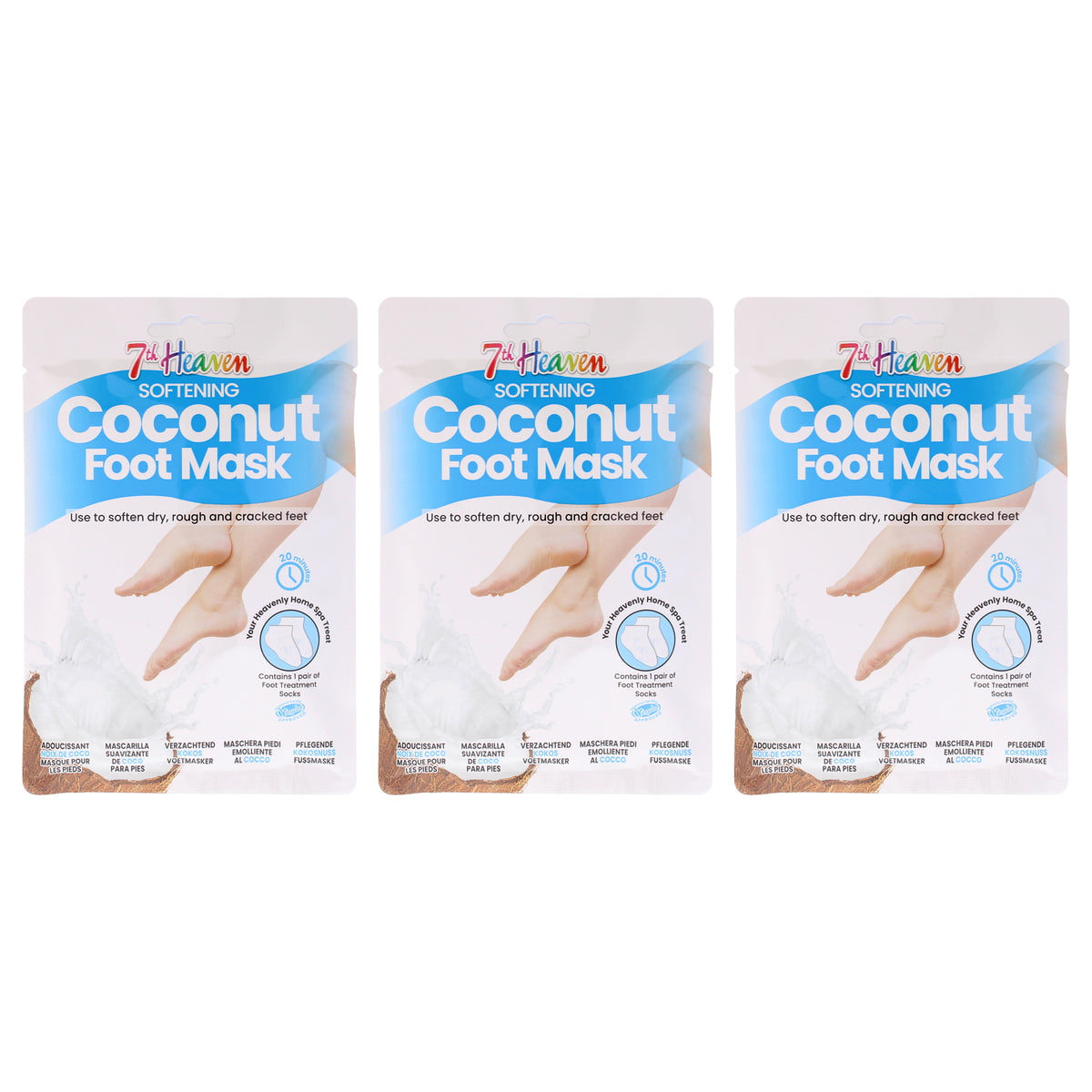 7th Heaven Coconut Foot Mask Socks -Thefragrancemart.com