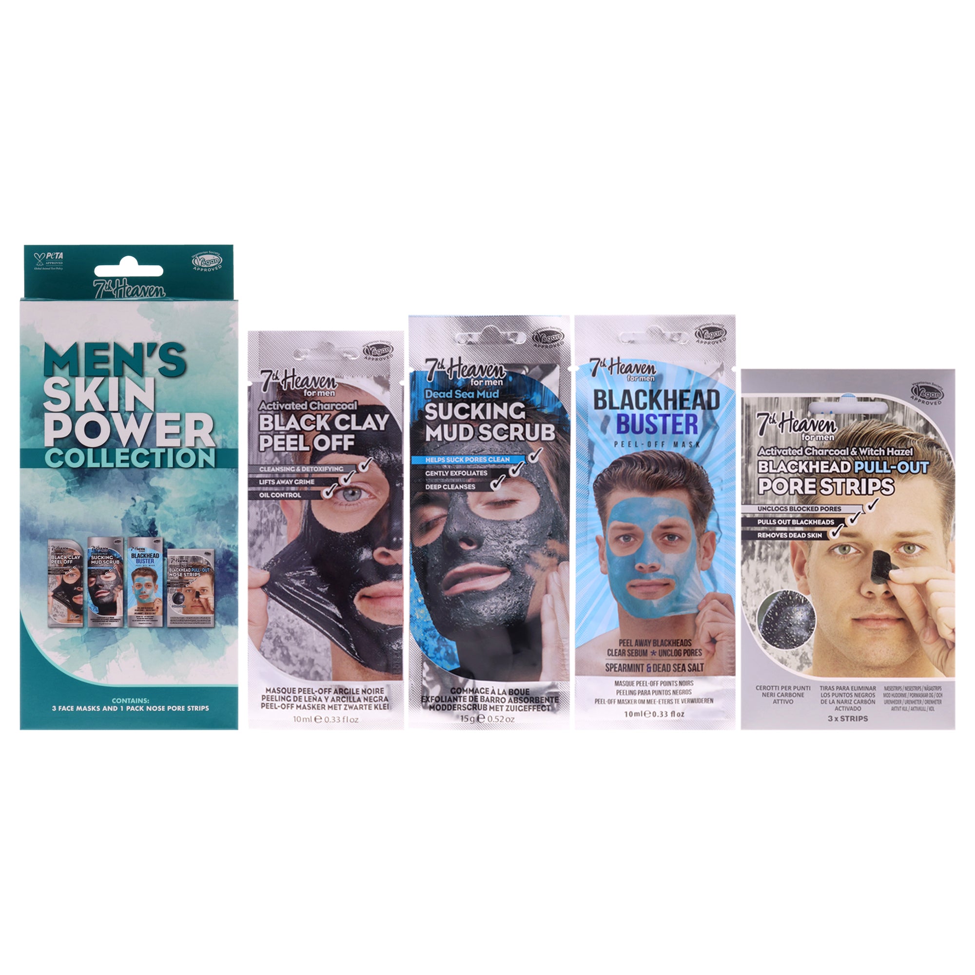 7th Heaven Mens Skin Power Face Mask Collection -Thefragrancemart.com