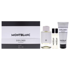Mont Blanc Explorer Platinum 4 Pc Gift Set-Thefragrancemart.com