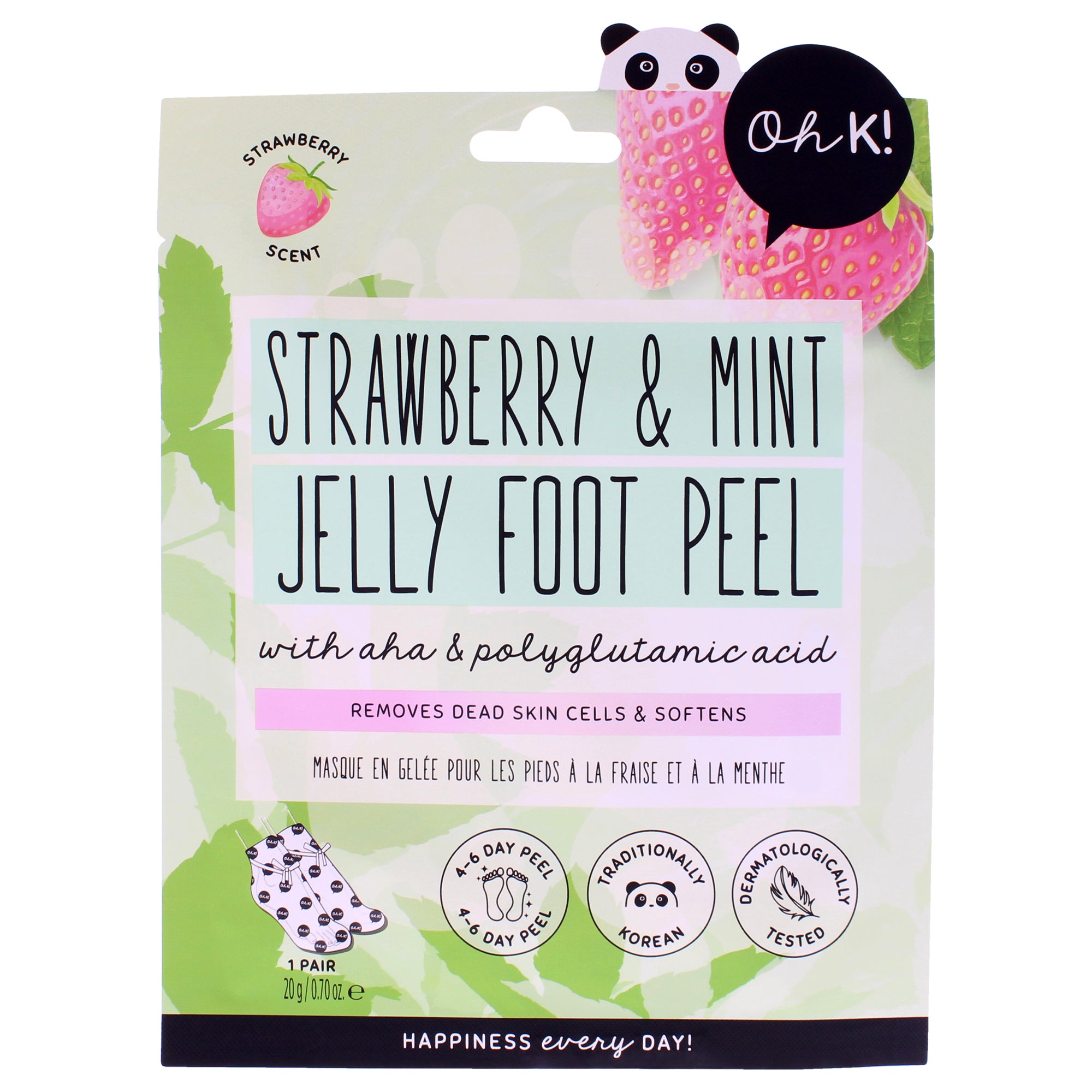 Oh K! Jelly Foot Peel - Strawberry and Mint Jelly -Thefragrancemart.com