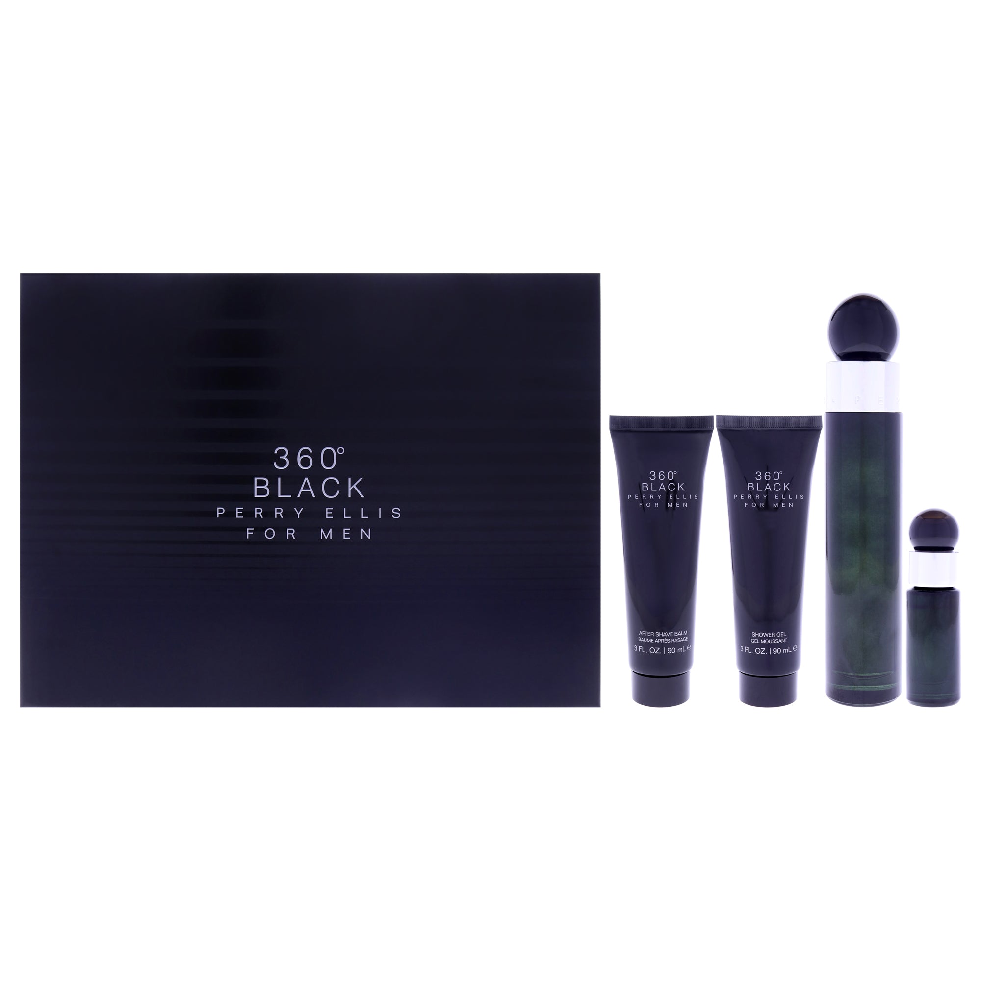Perry Ellis 360 Black 4 Pc Gift Set-Thefragrancemart.com