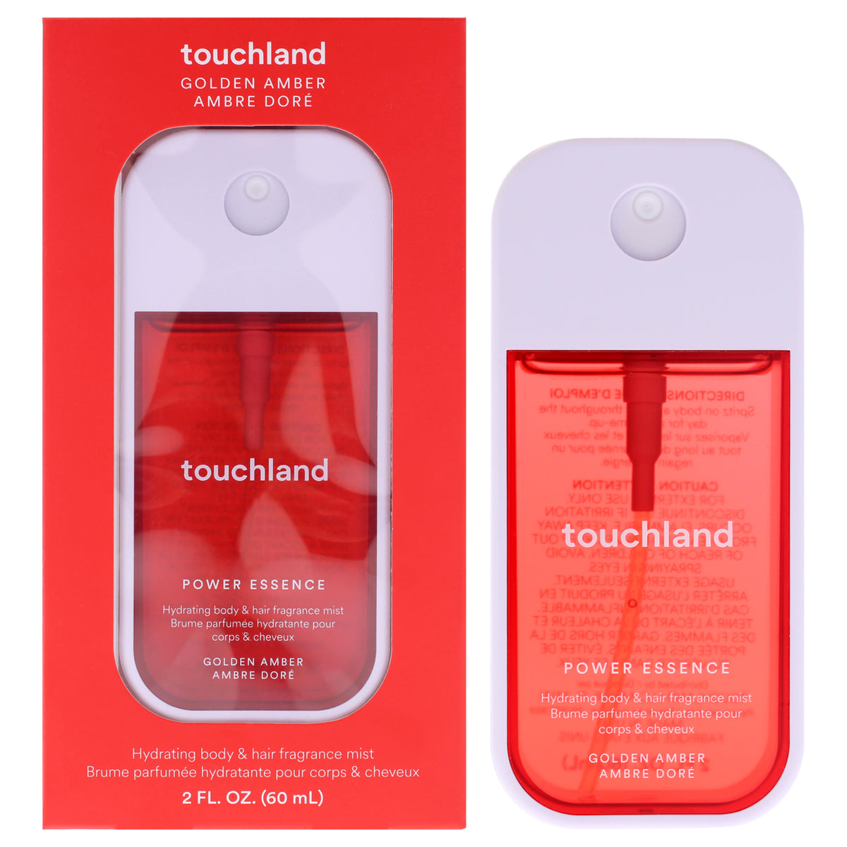 Touchland Power Essence Hydrating Body and Hair Fragrance Mist - Golden Amber -Thefragrancemart.com