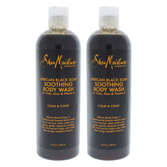 Shea Moisture African Black Soap Soothing Body Wash - Pack of 2 -Thefragrancemart.com