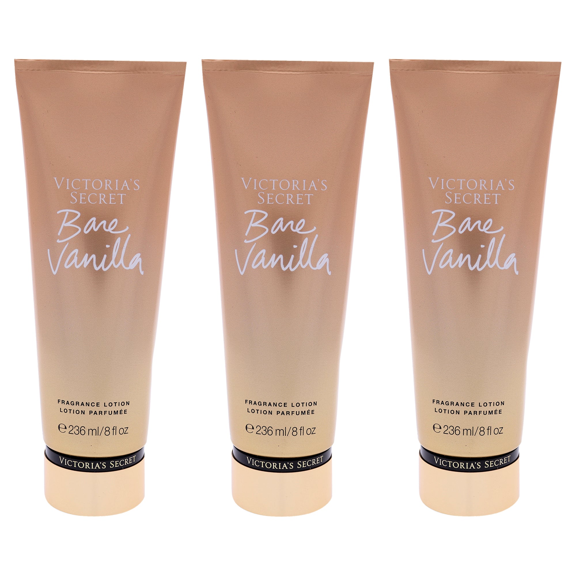 Victorias Secret Bare Vanilla Fragrance Lotion - Pack of 3 -Thefragrancemart.com
