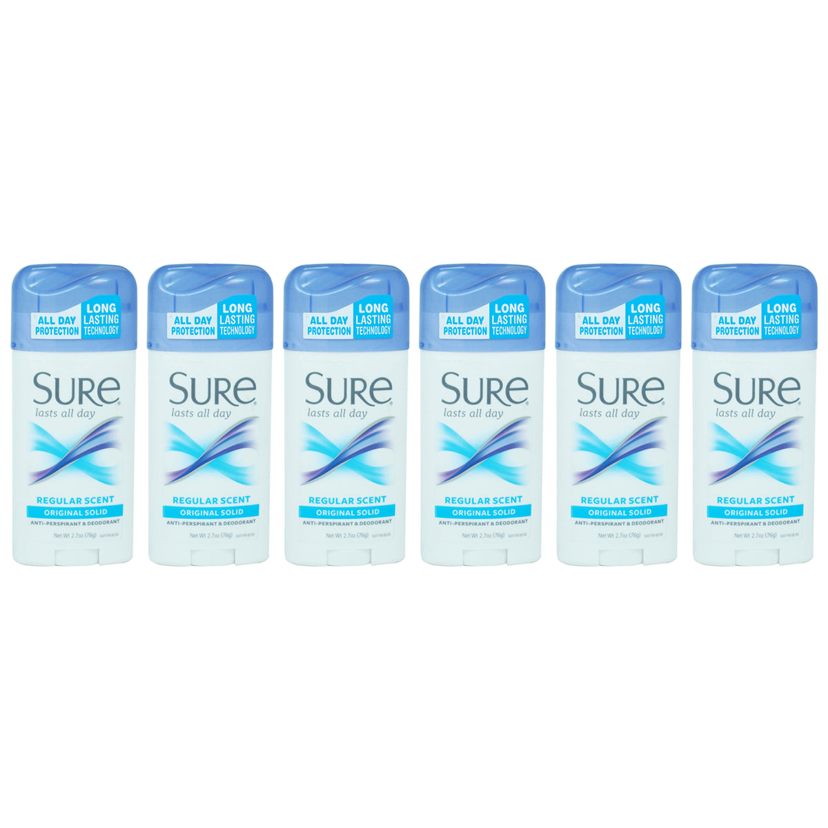 Sure Original Solid AntiPerspirant Deodorant - Regular Scent - Pack of 6 -Thefragrancemart.com