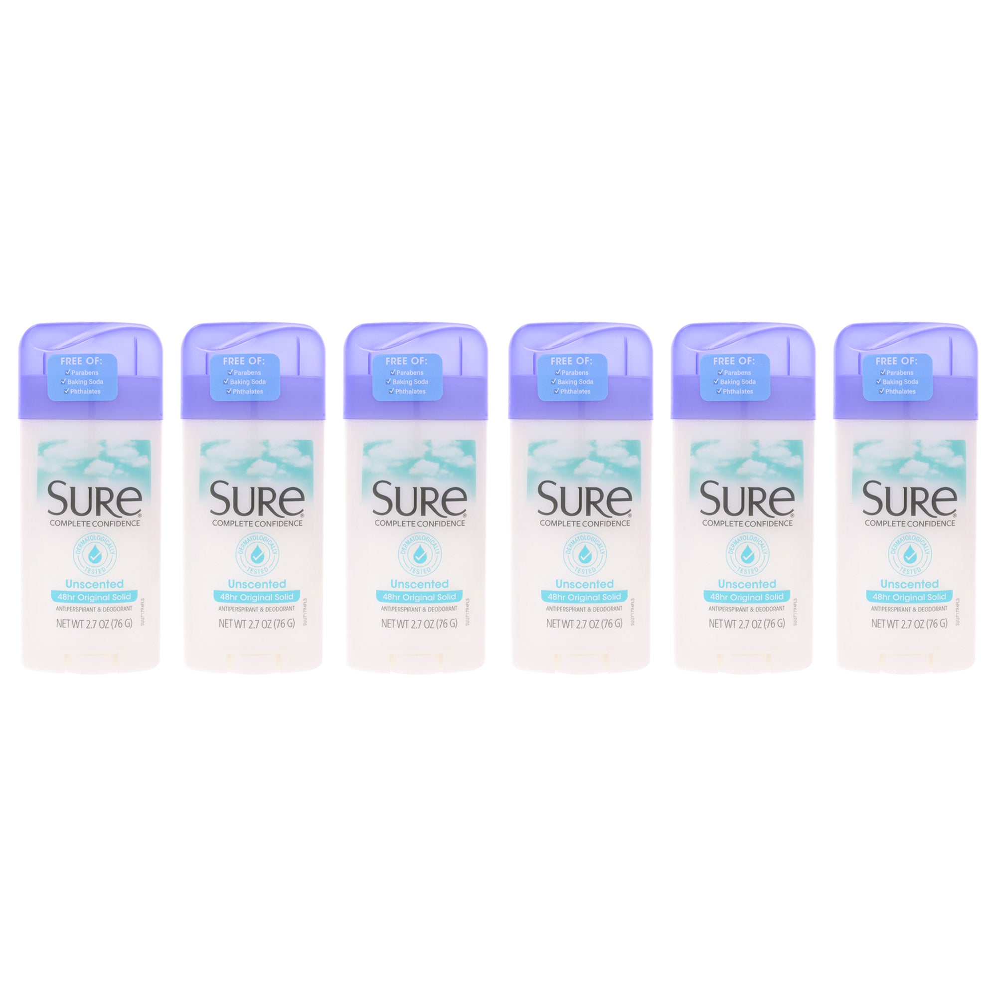 Sure Original Solid AntiPerspirant Deodorant Stick - Unscented - Pack of 6 -Thefragrancemart.com