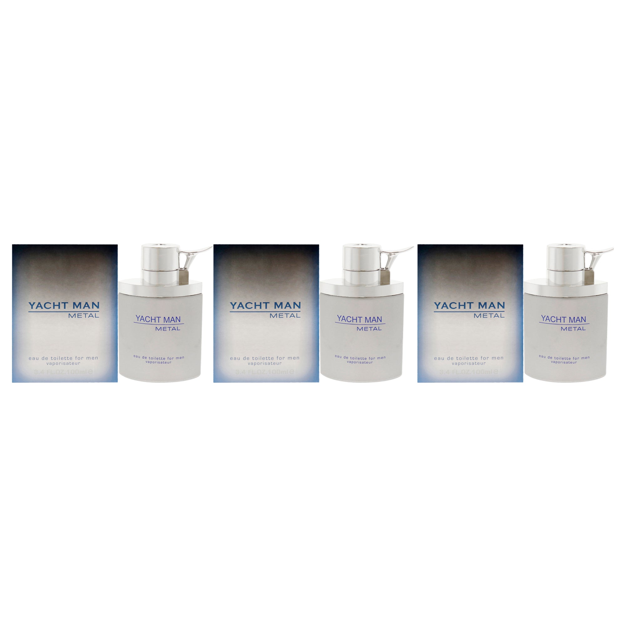 Myrurgia Yacht Man Metal - Pack of 3 Eau De Toilette-Thefragrancemart.com