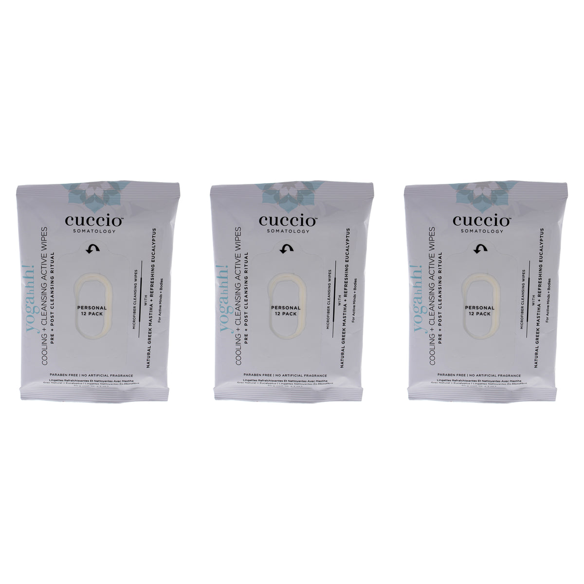 Cuccio Somatology Somatology Yogahh Cooling Plus Cleansing Wipes - Pack of 3 -Thefragrancemart.com