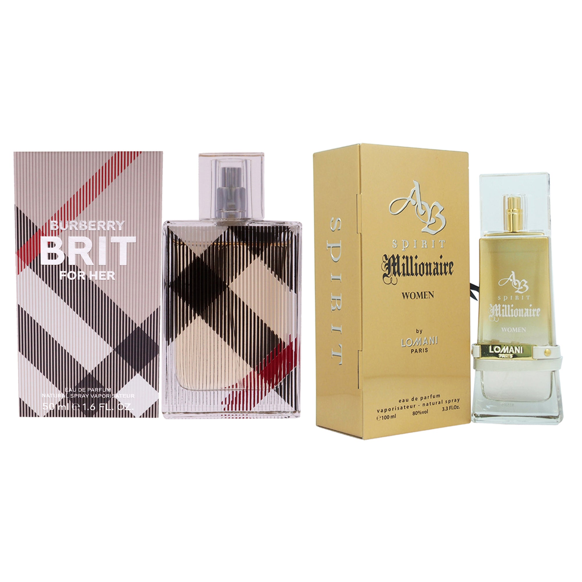 Various Designers AB Spirit Millionaire and Burberry Brit Kit Eau De Parfum-Thefragrancemart.com