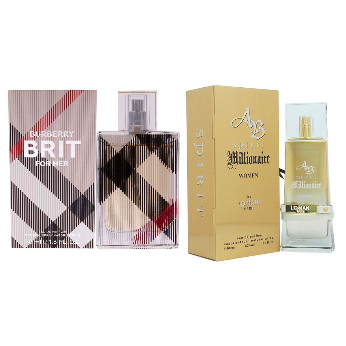 Various Designers AB Spirit Millionaire and Burberry Brit Kit Eau De Parfum-Thefragrancemart.com