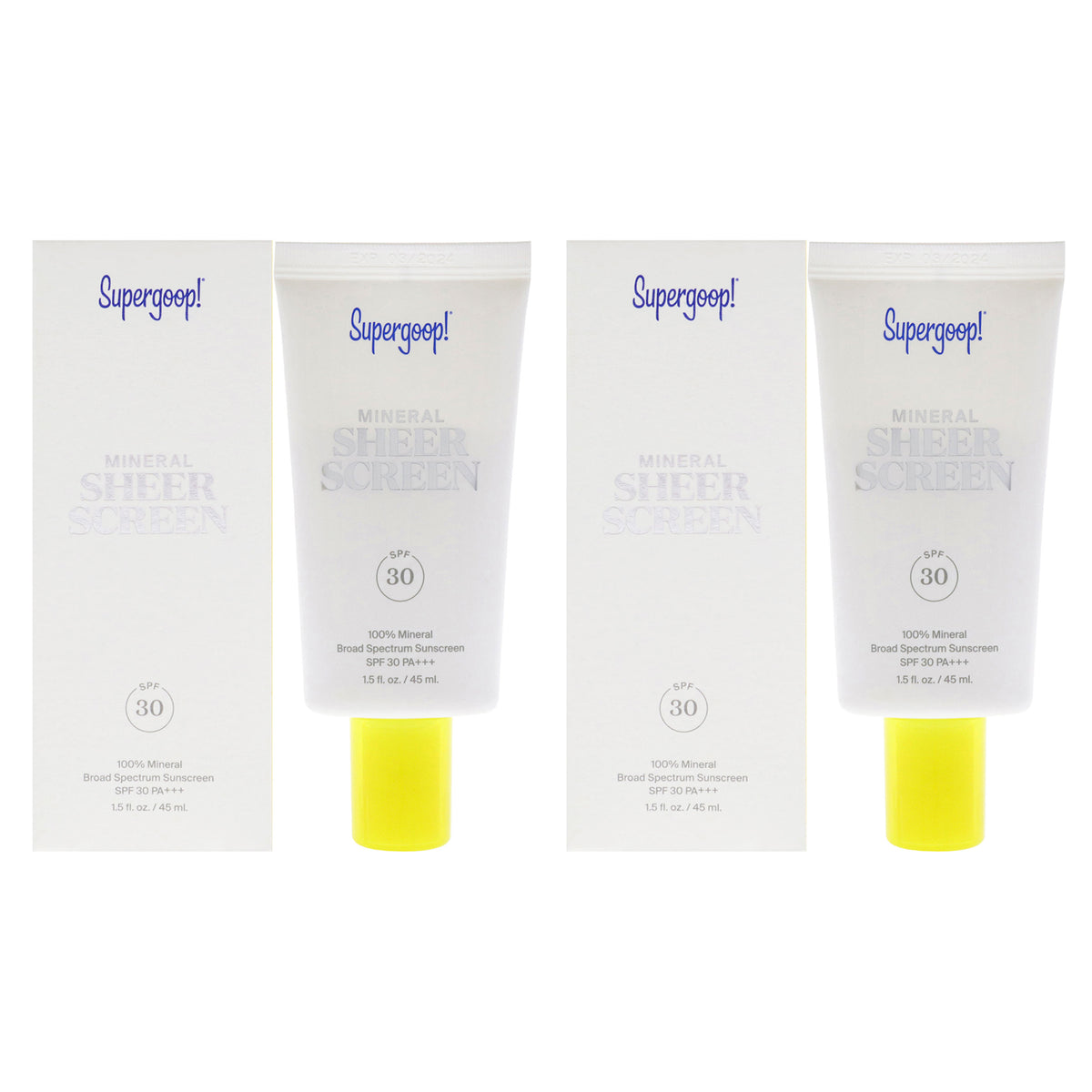 Supergoop Mineral Sheer Screen SPF 30 - Pack of 2 -Thefragrancemart.com