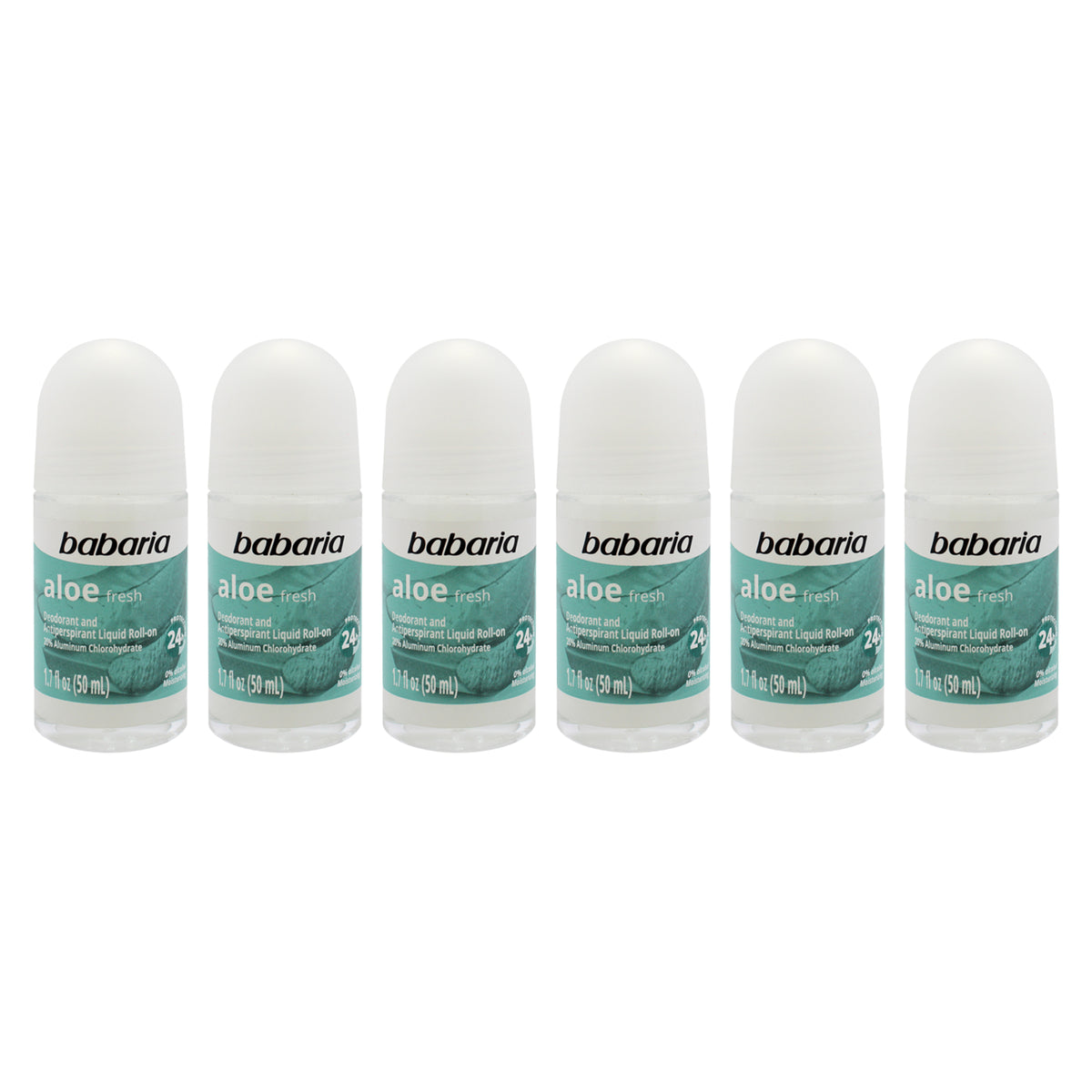 Babaria Aloe Fresh 24H Protection Deodorant and Antiperpirant - Pack of 6 -Thefragrancemart.com