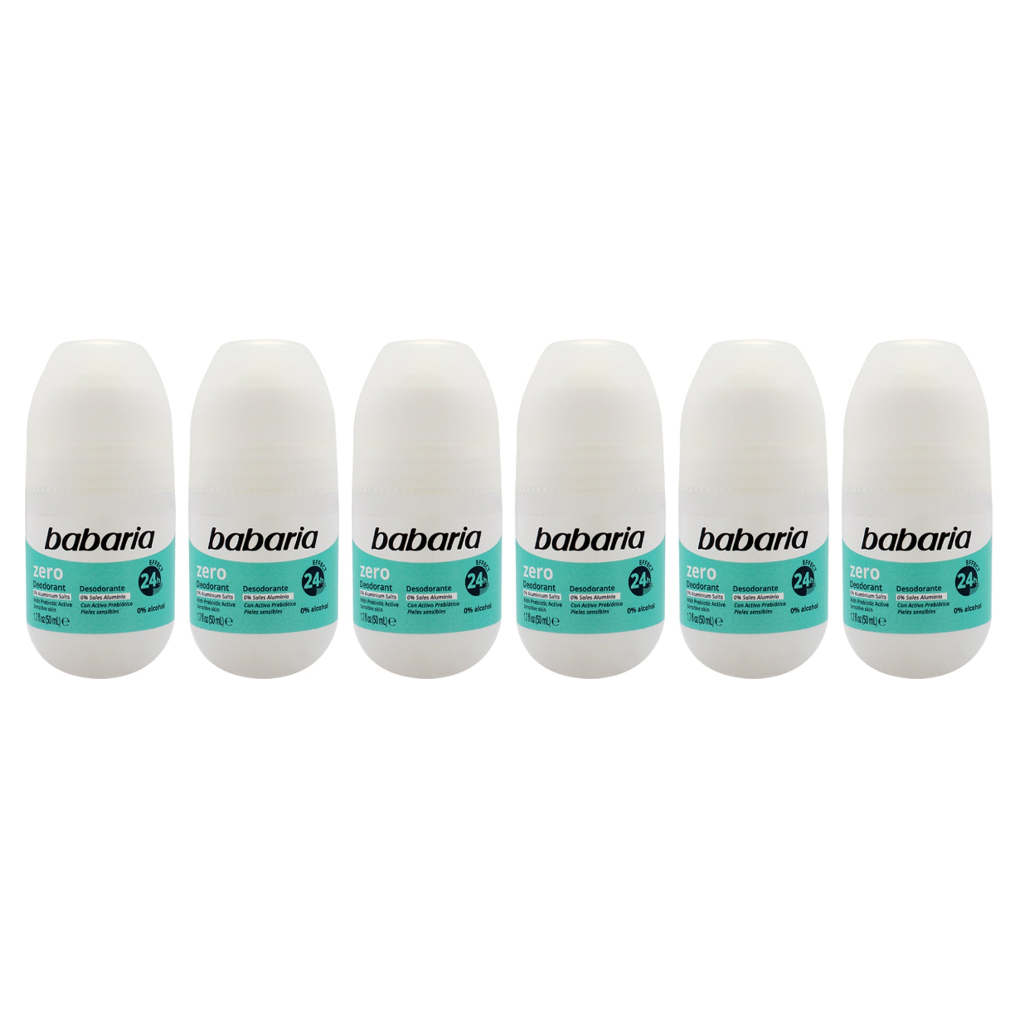 Babaria Zero 24H Effect Deodorant and Antiperpirant- Pack of 6 -Thefragrancemart.com