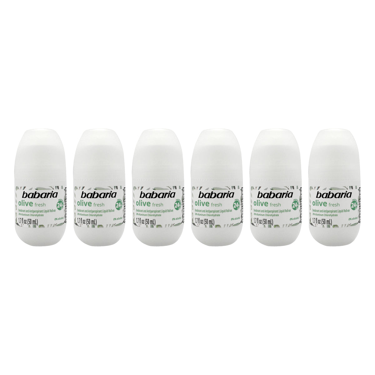 Babaria Roll-On Deodorant - Olive Oil - Pack of 6 -Thefragrancemart.com