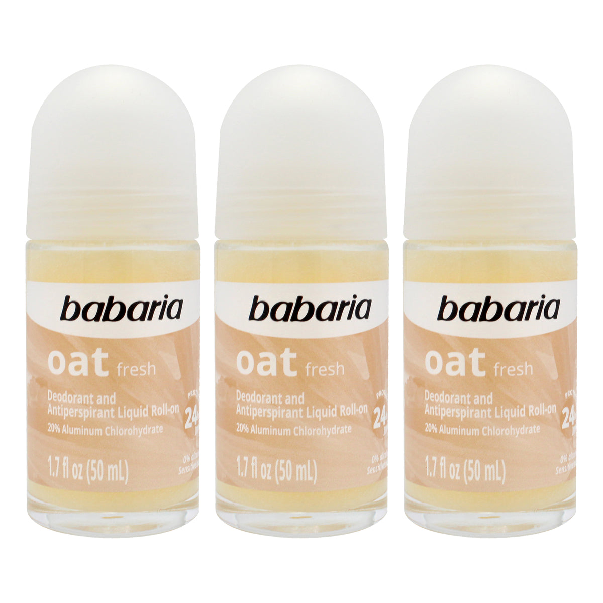 Babaria Oat Fresh 24H Protection Deodorant and Antiperpirant - Pack of 3 -Thefragrancemart.com