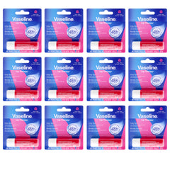 Vaseline Lip Therapy Petroleum Jelly - Rosy Lips - Pack of 12 -Thefragrancemart.com