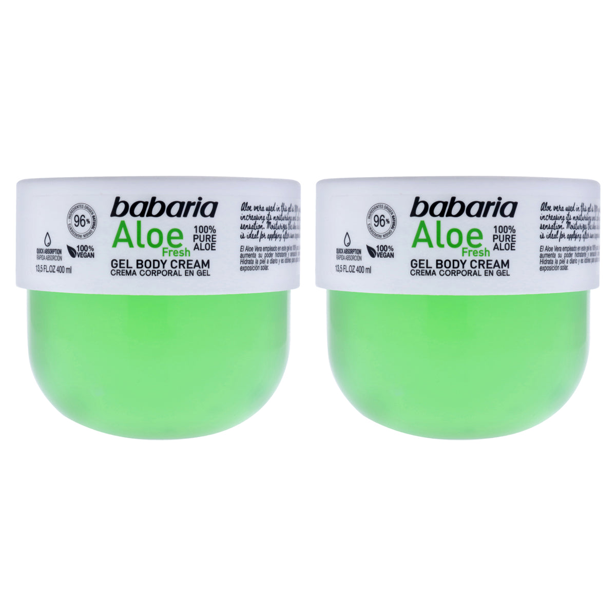 Babaria Aloe Fresh Gel Body Cream - Pack of 2 -Thefragrancemart.com