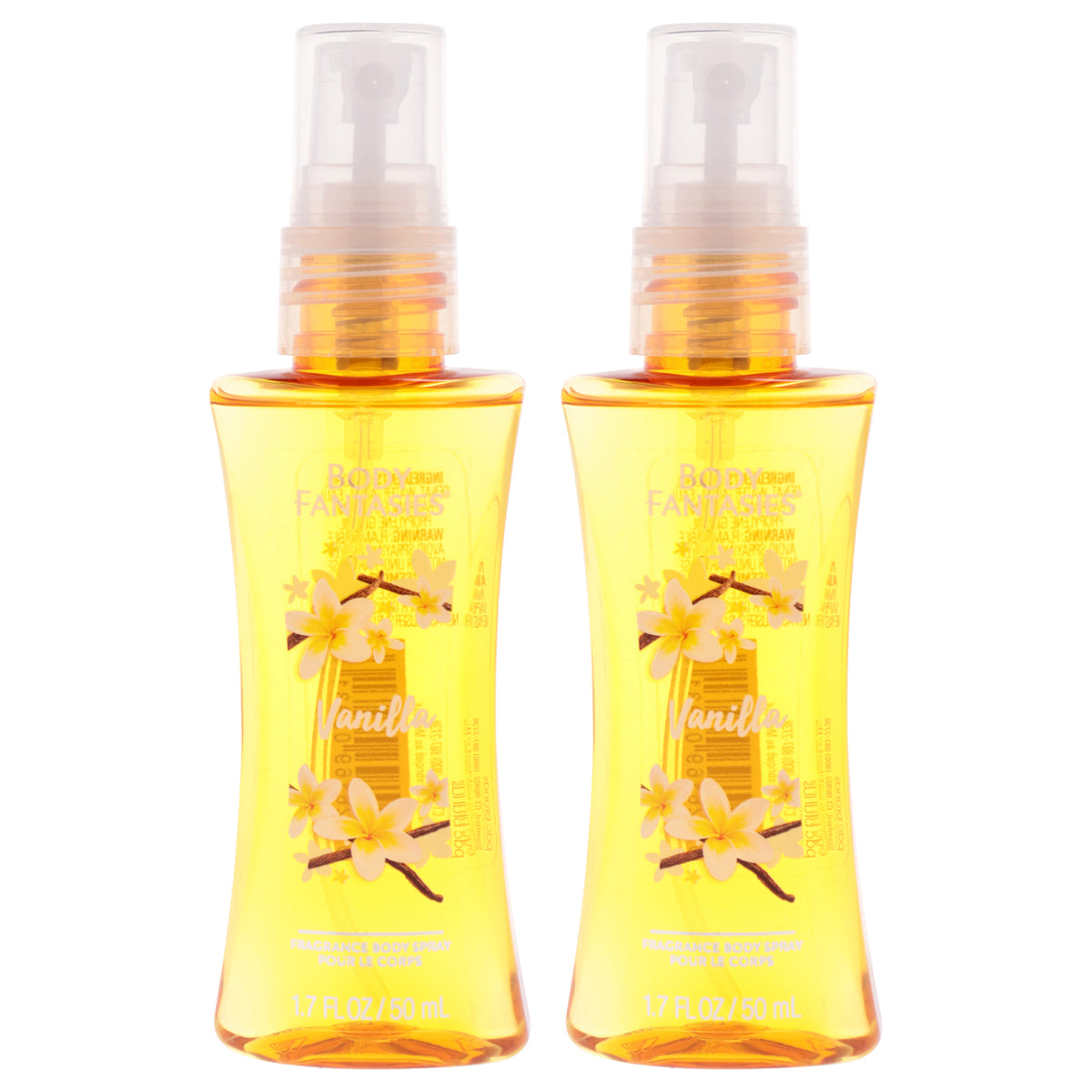 Body Fantasies Vanilla Body Spray - Pack of 2 -Thefragrancemart.com
