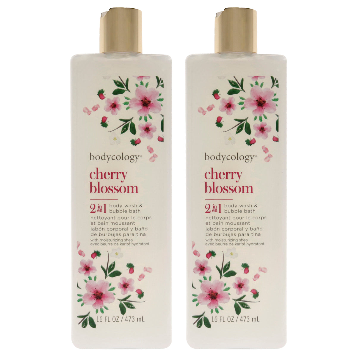 Bodycology 2 in 1 Body Wash and Bubble Bath - Cherry Blossom - Pack of 2 -Thefragrancemart.com