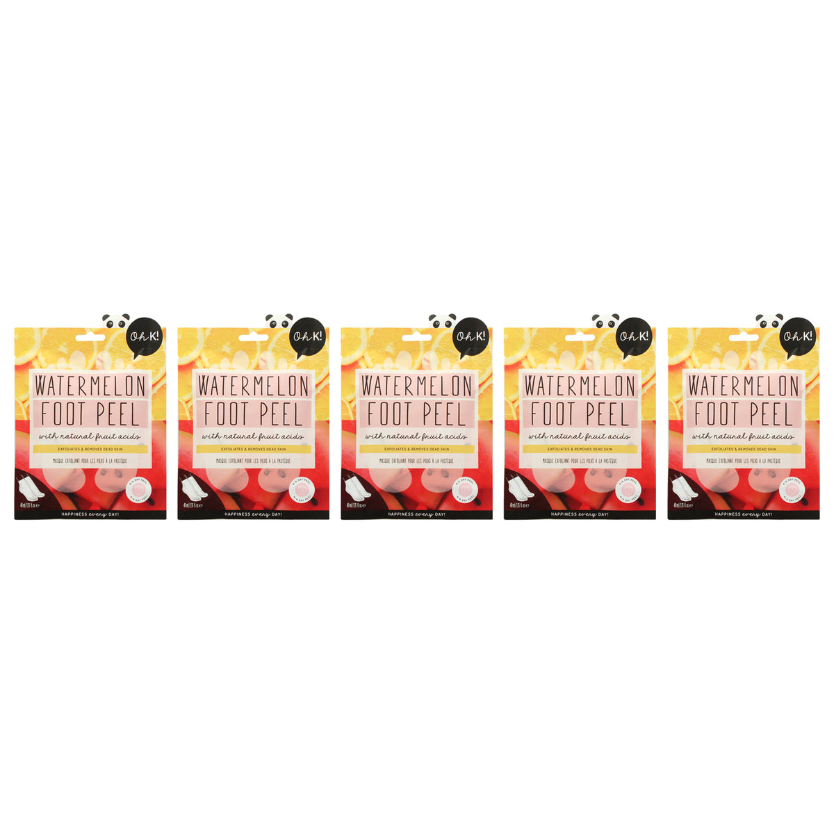 Oh K! Foot Peel Mask - Watermelon - Pack of 5 -Thefragrancemart.com