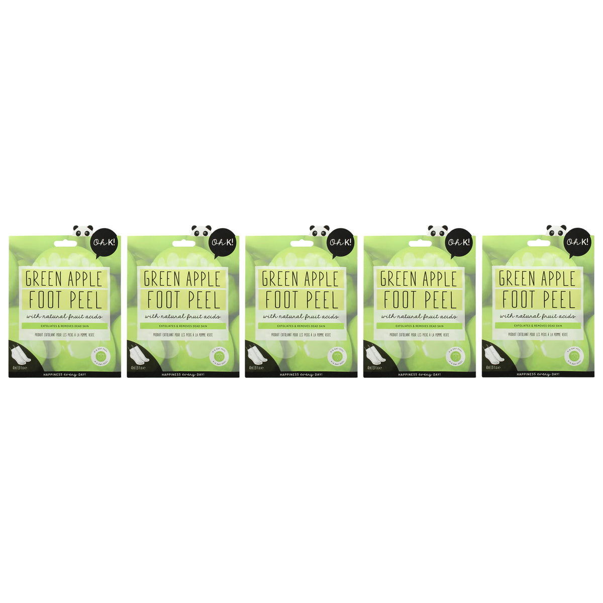 Oh K! Foot Peel Mask - Green Apple - Pack of 5 -Thefragrancemart.com
