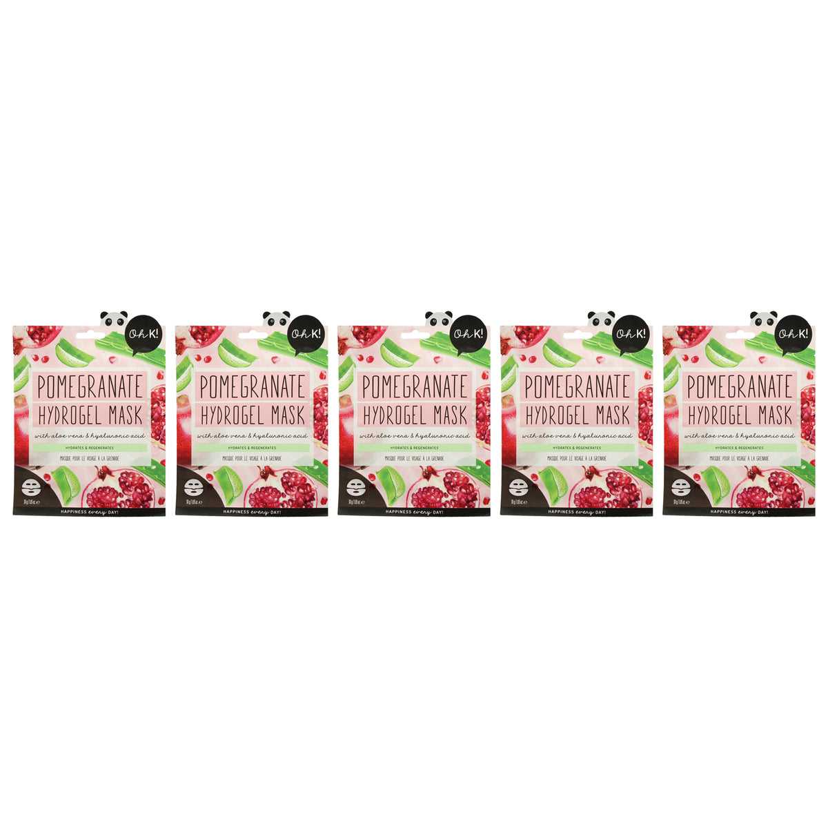 Oh K! Hydrogel Sheet Mask - Pomegranate - Pack of 5 -Thefragrancemart.com