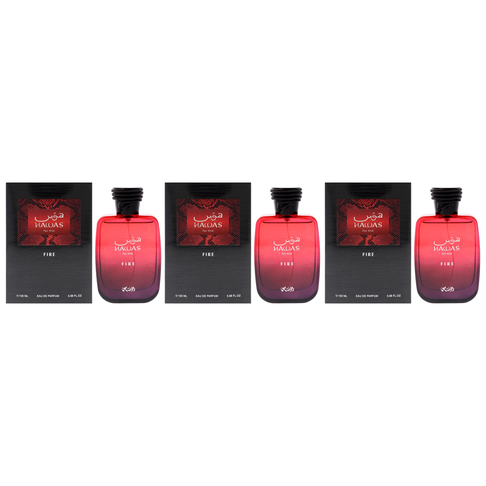 Rasasi Hawas Collection - Hawas Fire - Pack of 3 Eau De Parfum-Thefragrancemart.com