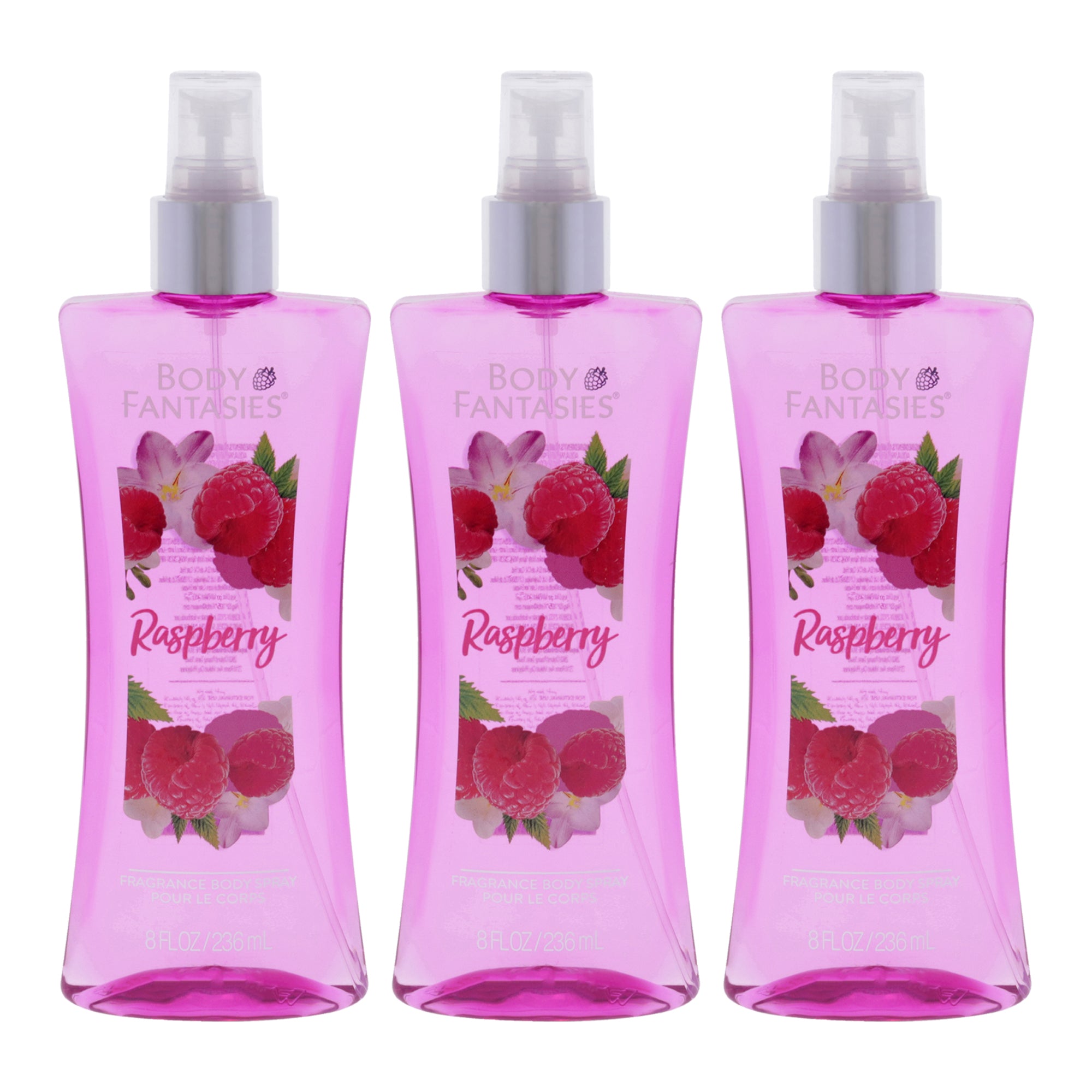 Body Fantasies Raspberry Fragrance Body Spray - Pack of 3 -Thefragrancemart.com