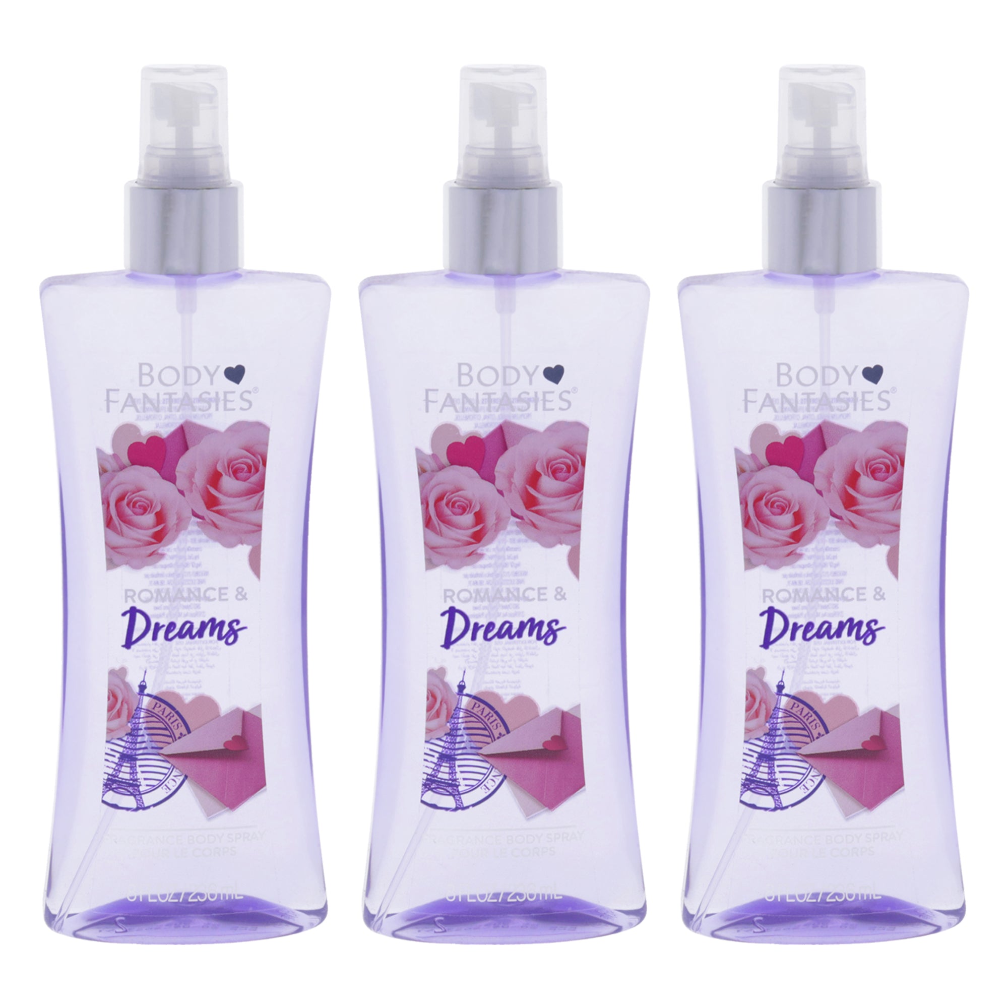 Body Fantasies Romance and Dreams - Pack of 3 -Thefragrancemart.com