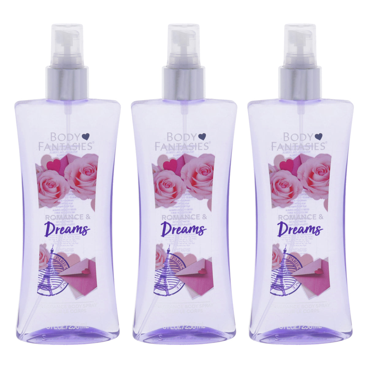 Body Fantasies Romance and Dreams - Pack of 3 -Thefragrancemart.com