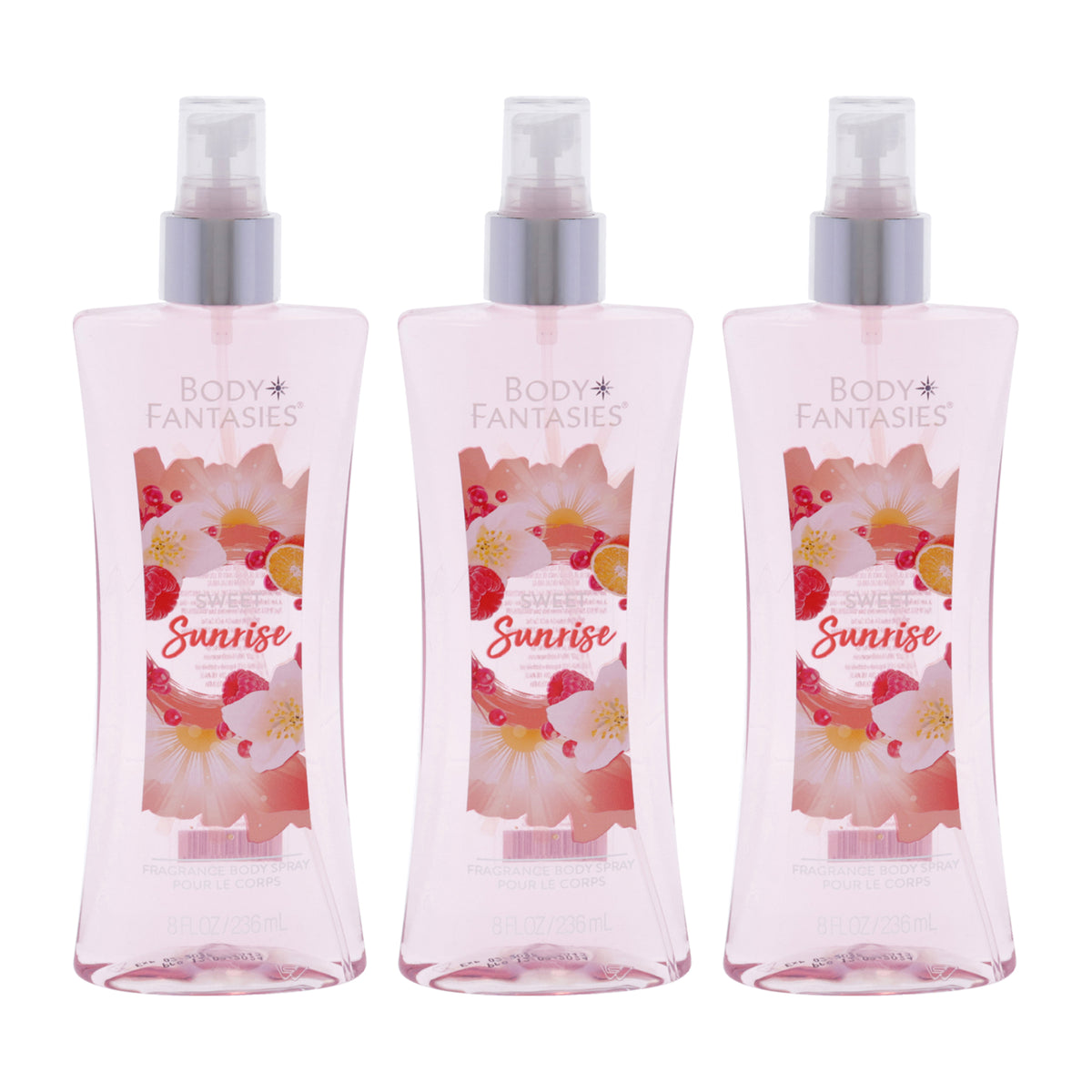Body Fantasies Sweet Sunrise - Pack of 3 -Thefragrancemart.com