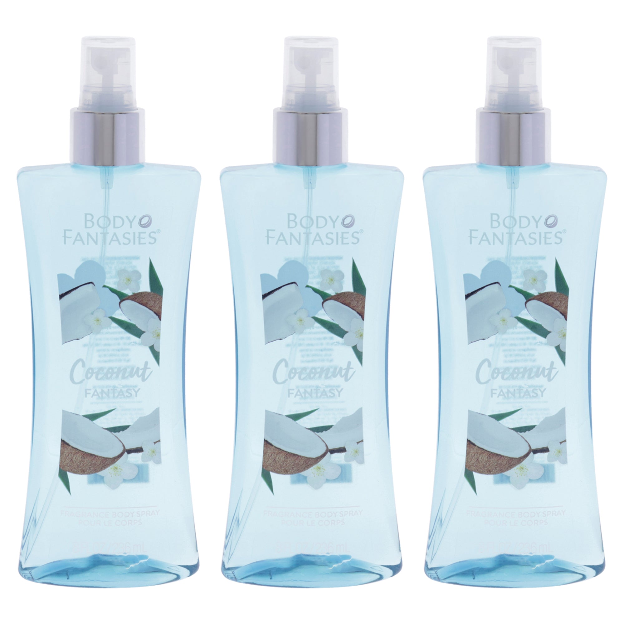 Body Fantasies Coconut Fantasy - Pack of 3 -Thefragrancemart.com