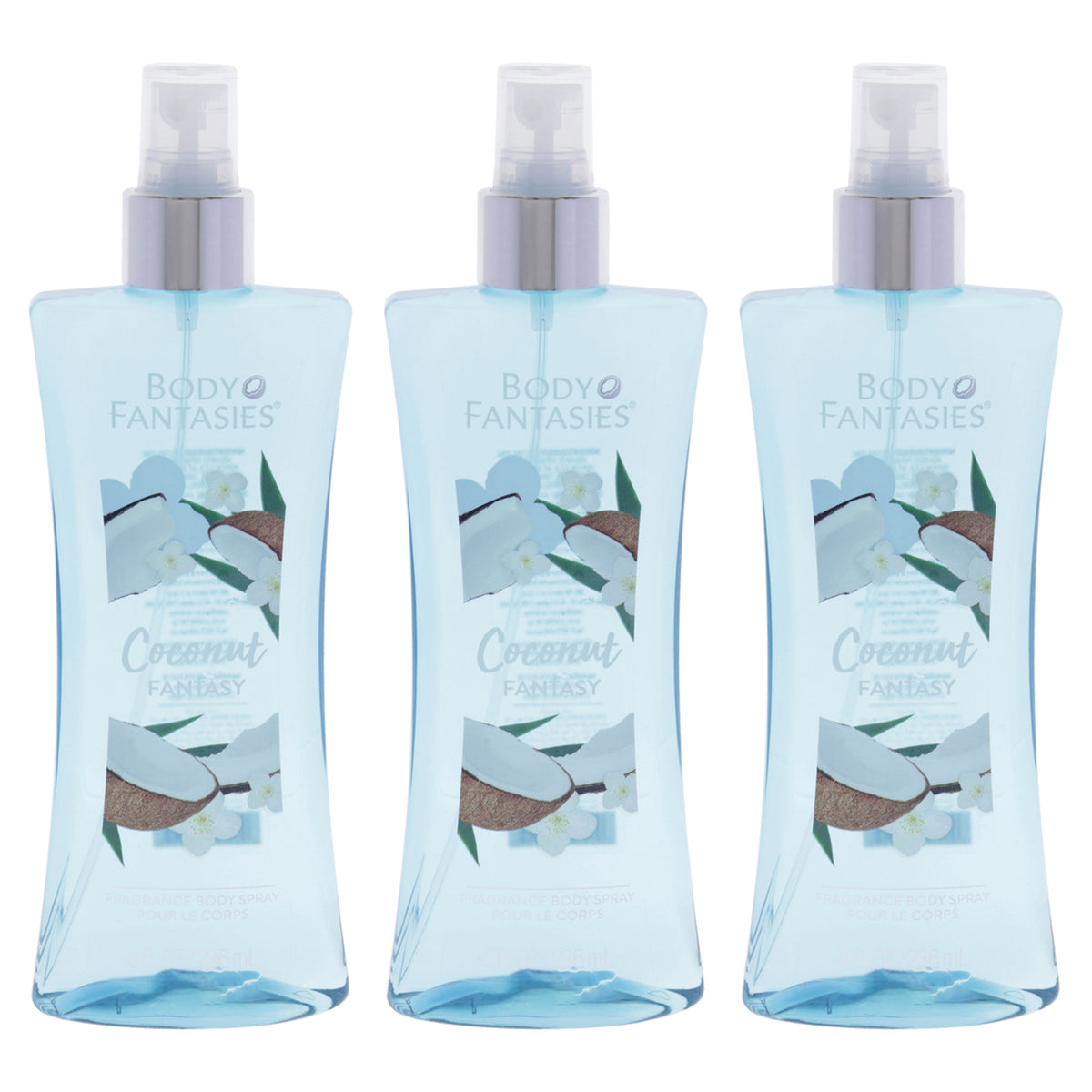 Body Fantasies Coconut Fantasy - Pack of 3 -Thefragrancemart.com
