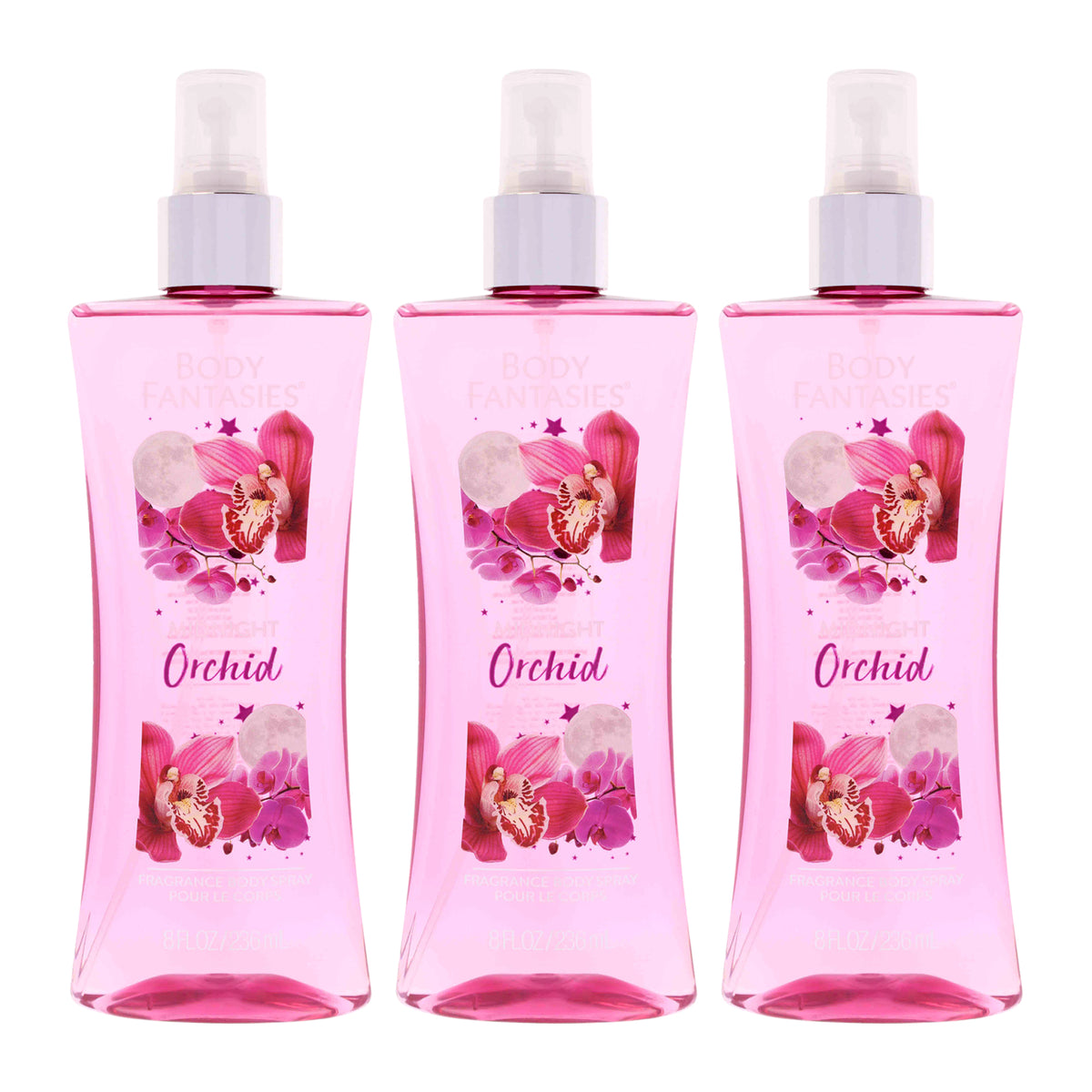Body Fantasies Midnight Orchid - Pack of 3 -Thefragrancemart.com