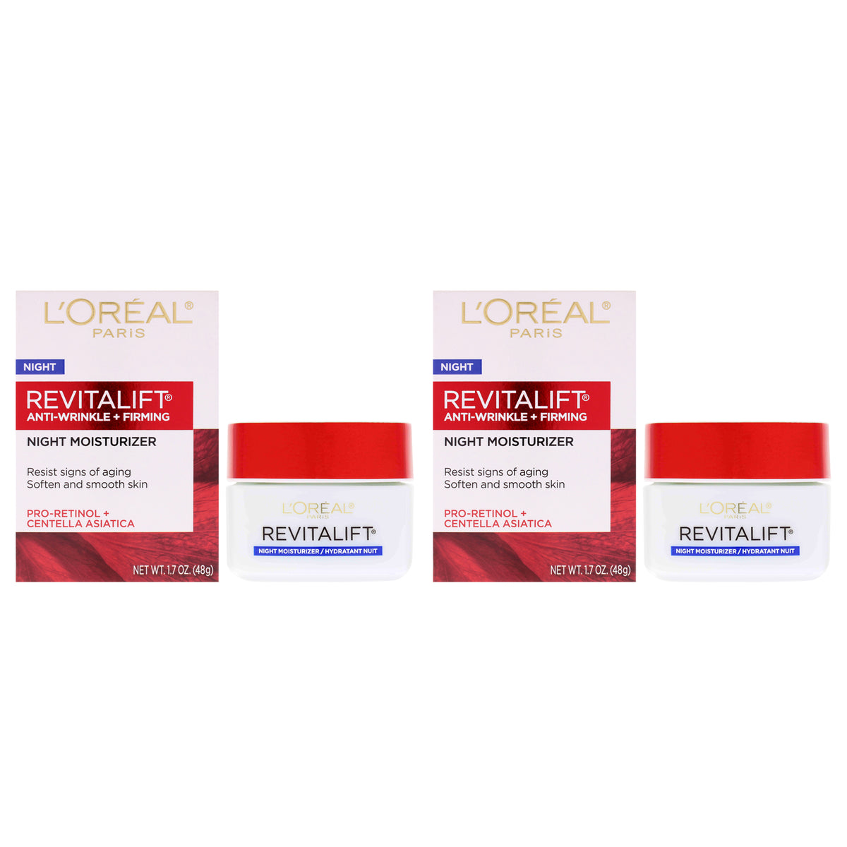 LOreal Paris Revitalift Anti-Wrinkle Plus Firming Night Moisturizer - Pack of 2 -Thefragrancemart.com