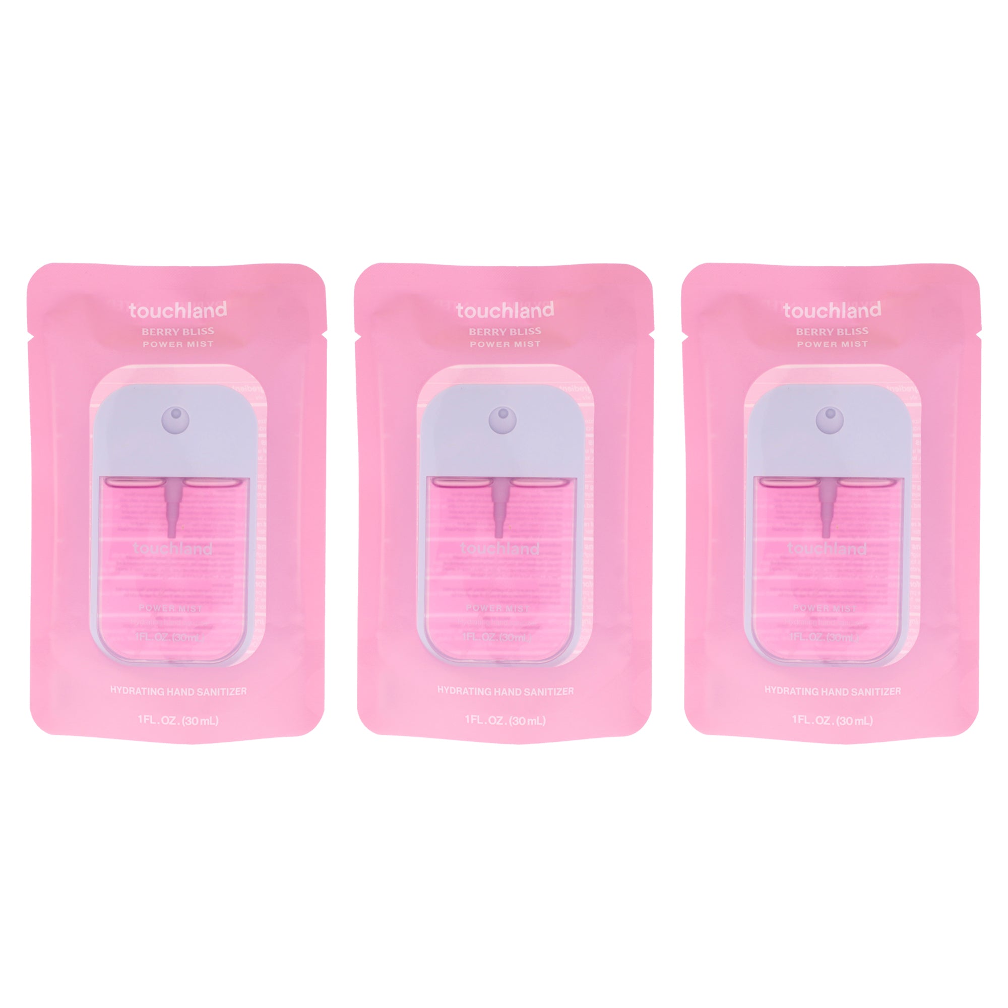 Touchland Power Mist Hydrating Hand Sanitizer - Berry Bliss - Pack of 3 -Thefragrancemart.com